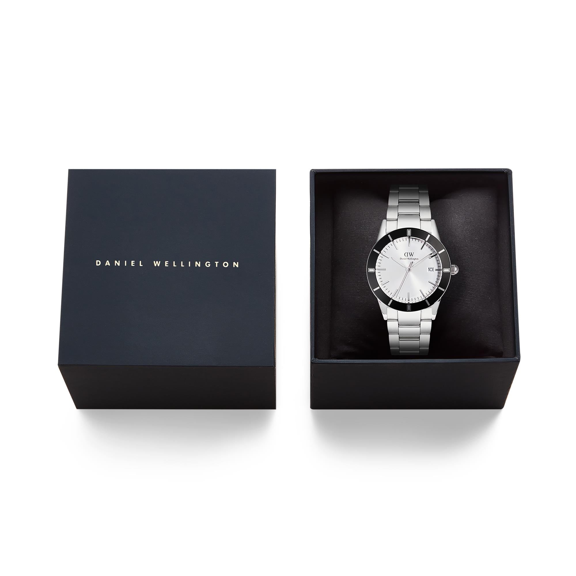 Daniel Wellington Iconic Paradigma White Dial Stainless Steel Strap Men's Watch DW00100819