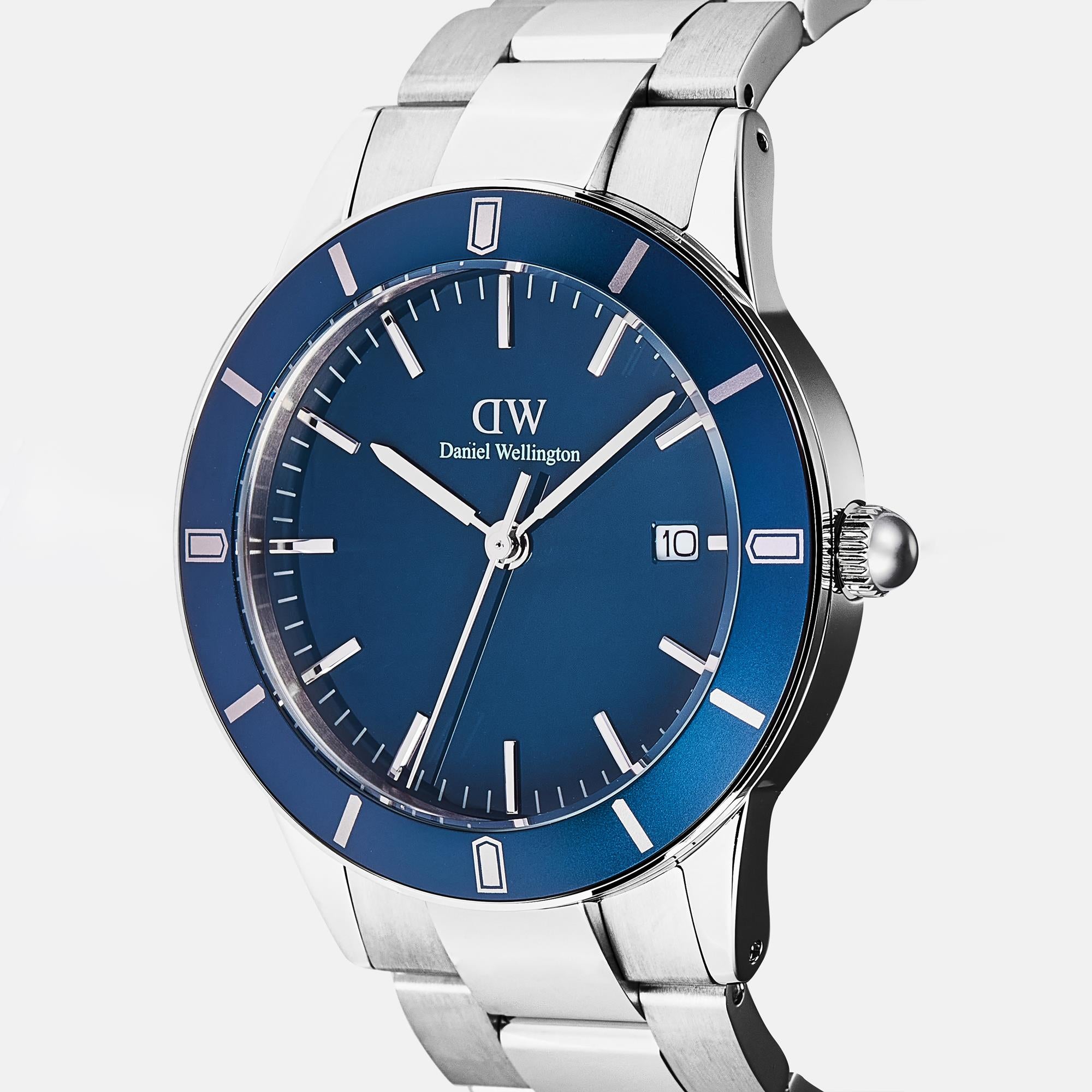 Daniel Wellington Iconic Paradigma Arctic Blue Sunray Dial Stainless Steel Strap Men's Watch DW00100820