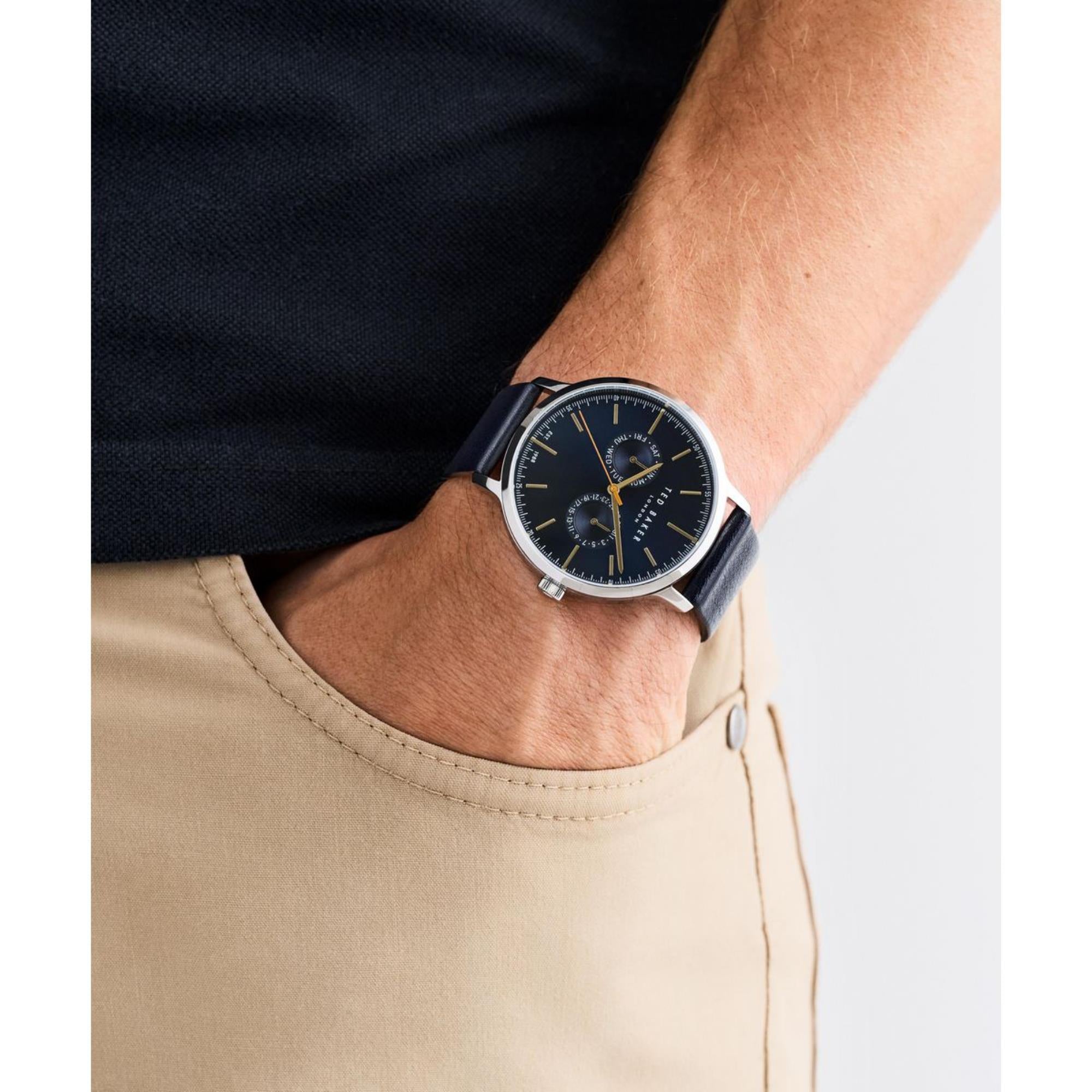 Ted Baker Haarvin Blue Dial Leather Strap Men's Watch BKPHAS503