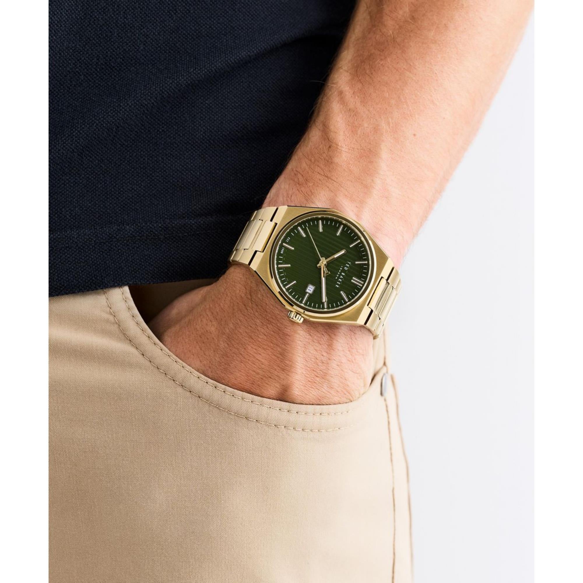 Ted Baker Barteen Green Dial Stainless Steel Strap Men's Watch BKPBRS503