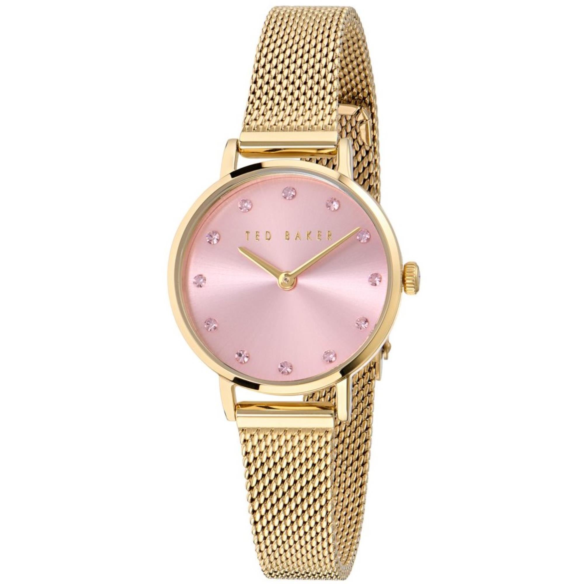 Ted Baker Staciie Pink Dial Stainless Steel Strap Ladies Watch BKPSTS504
