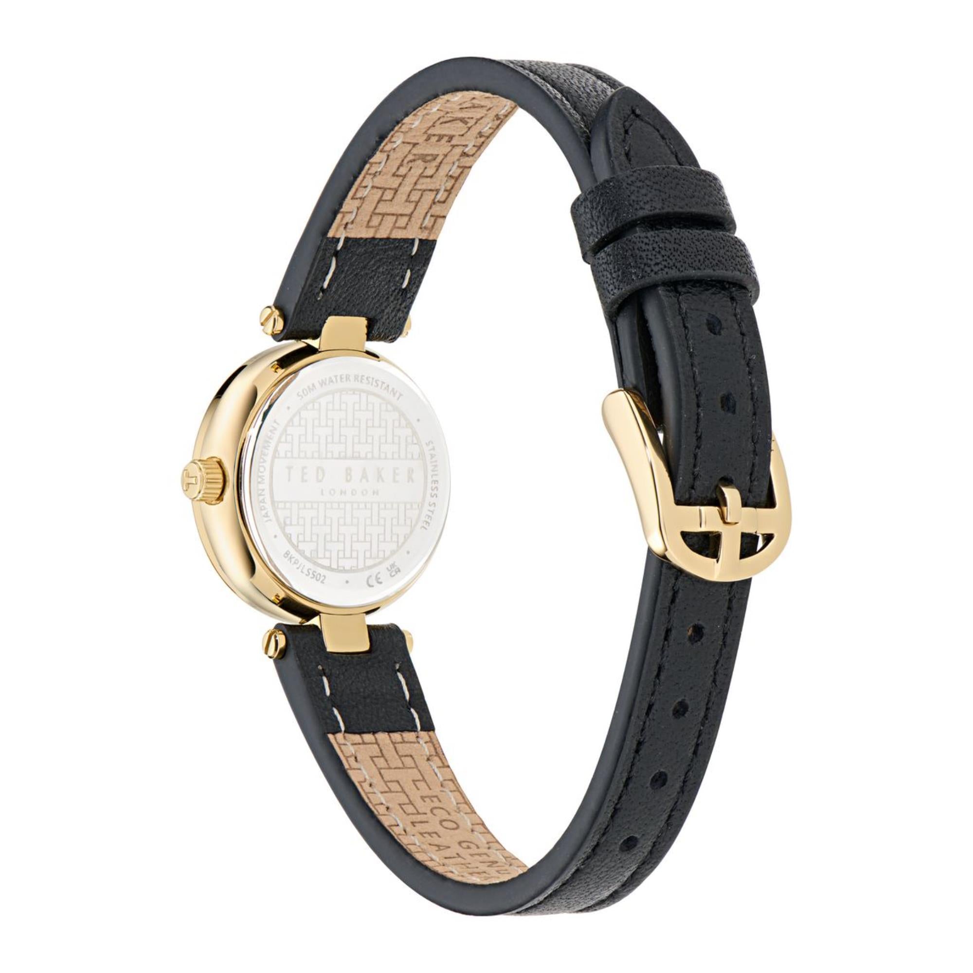 Ted Baker Jolyye Black Dial Black Leather Strap Ladies Watch BKPJLS502