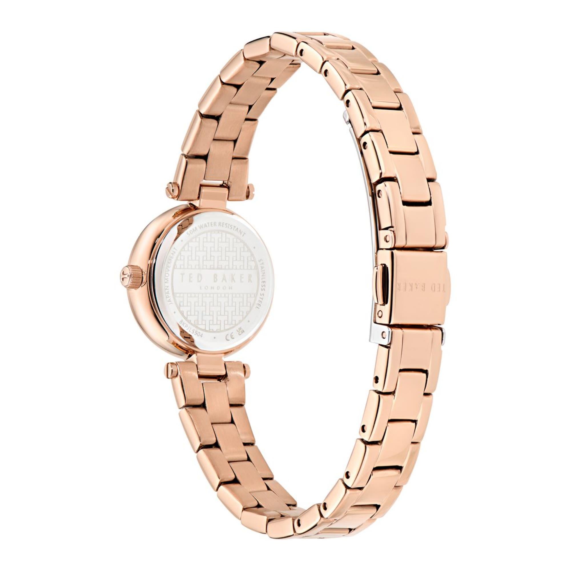 Ted Baker Jolyye Rose Gold Dial Stainless Steel Strap Ladies Watch BKPJLS504