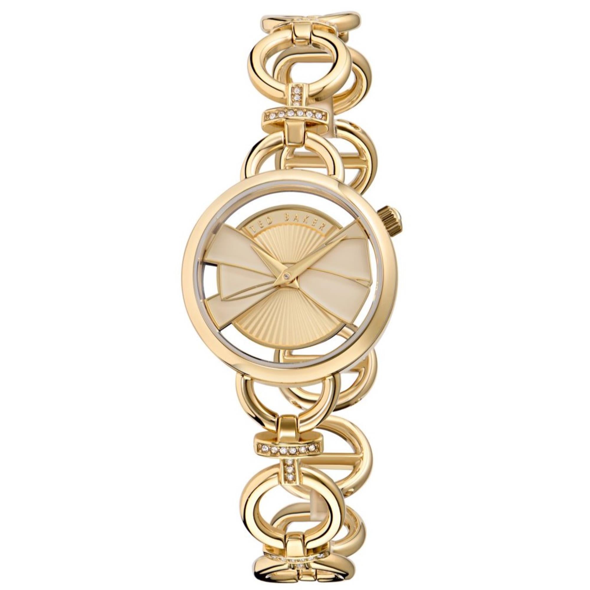 Ted Baker Lilabel Gold Dial Stainless Steel Strap Ladies Watch BKPLIS501