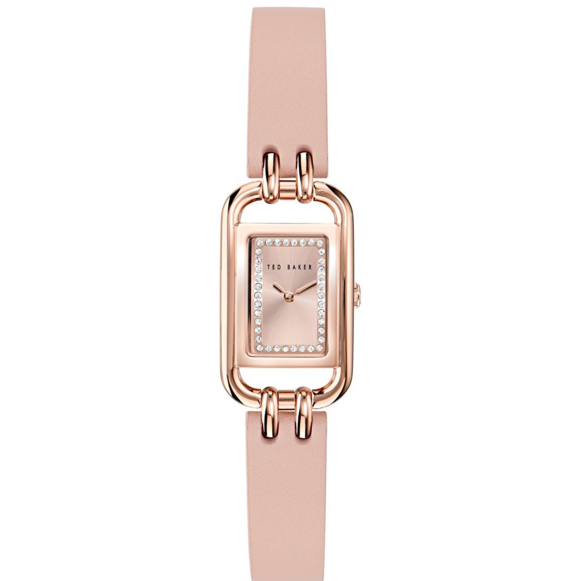 Ted Baker Tessye Rose Gold Dial Pink Leather Strap Ladies Watch BKPTTS402