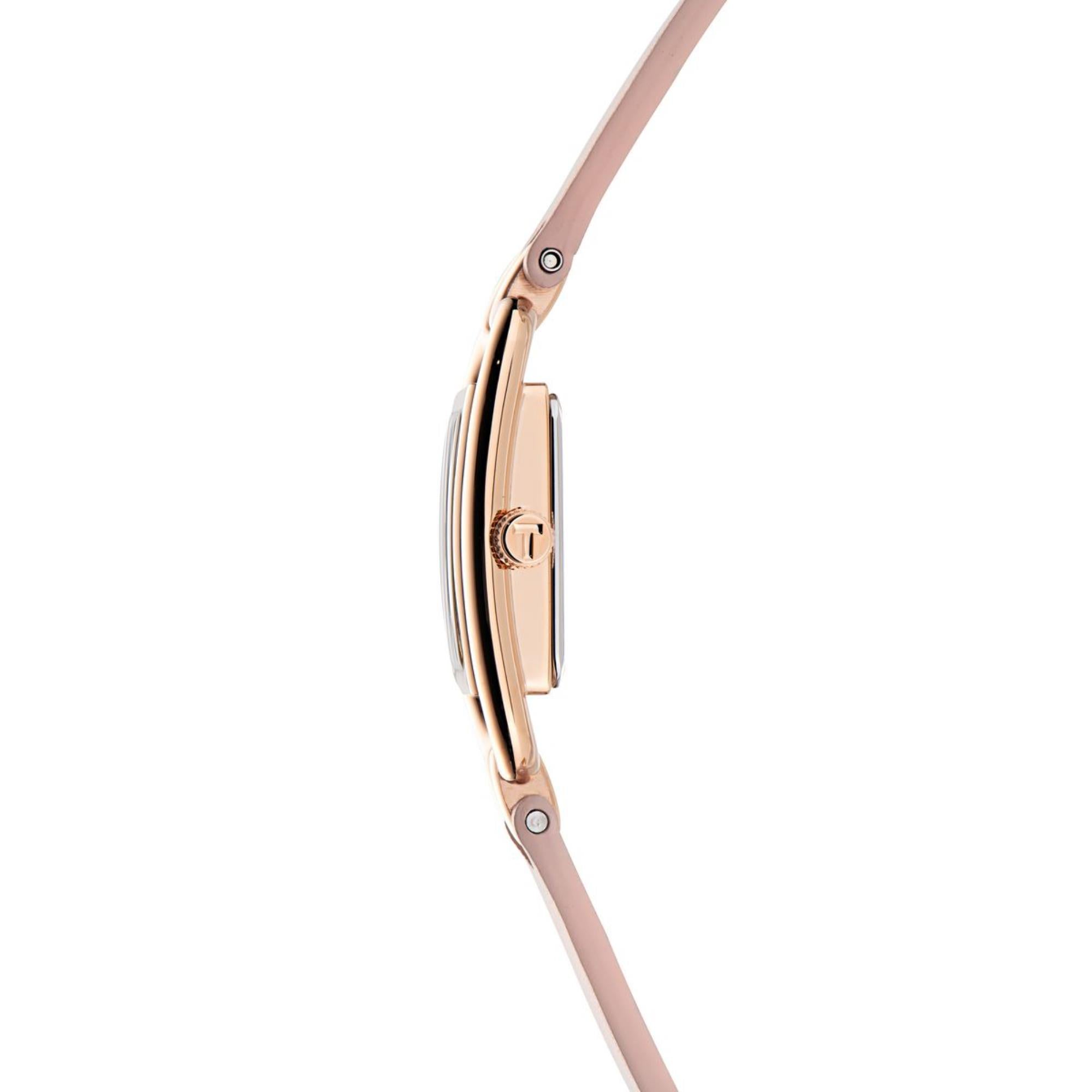 Ted Baker Tessye Rose Gold Dial Pink Leather Strap Ladies Watch BKPTTS402