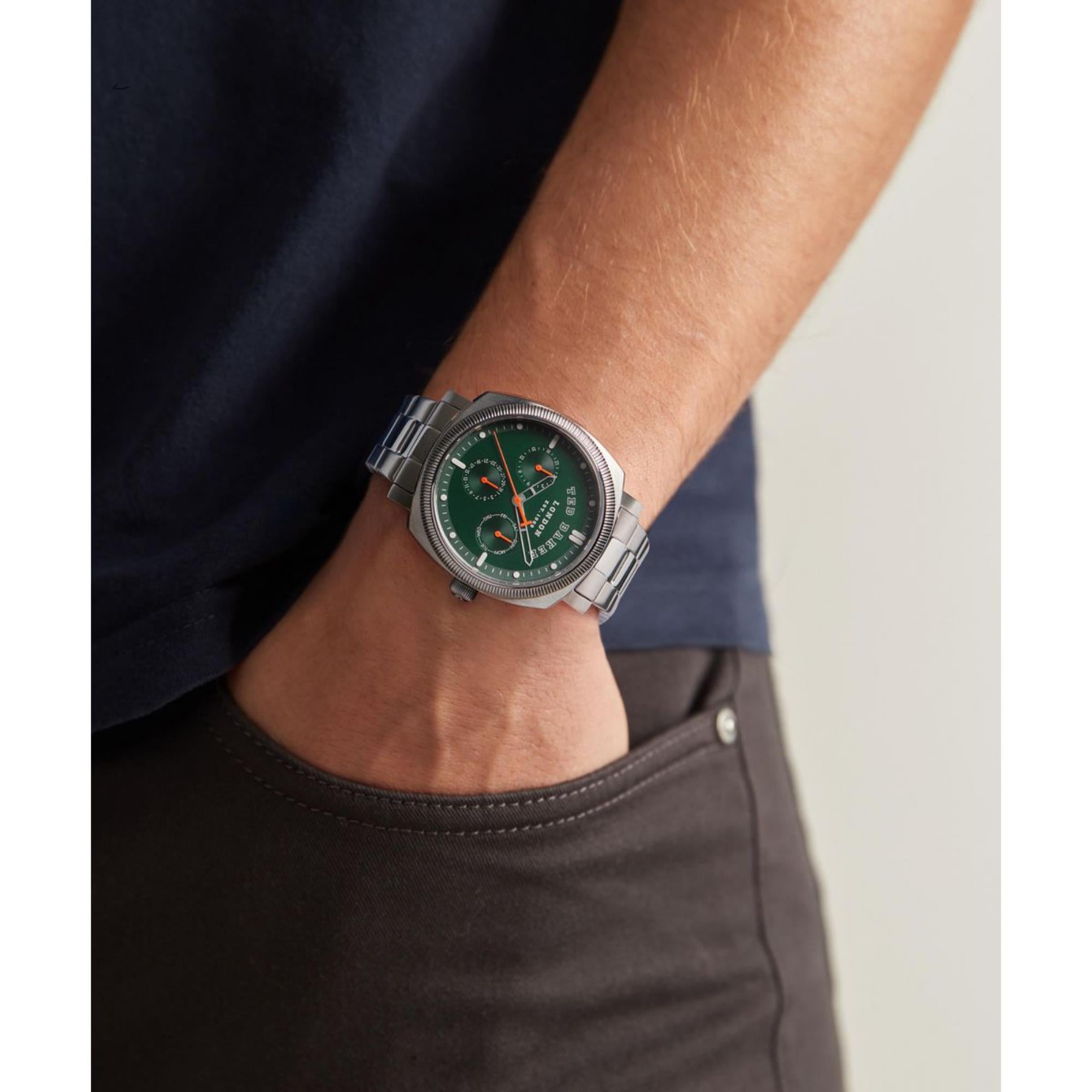 Ted Baker Caine Urban Green Dial Stainless Steel Strap Men's Watch BKPCNS314
