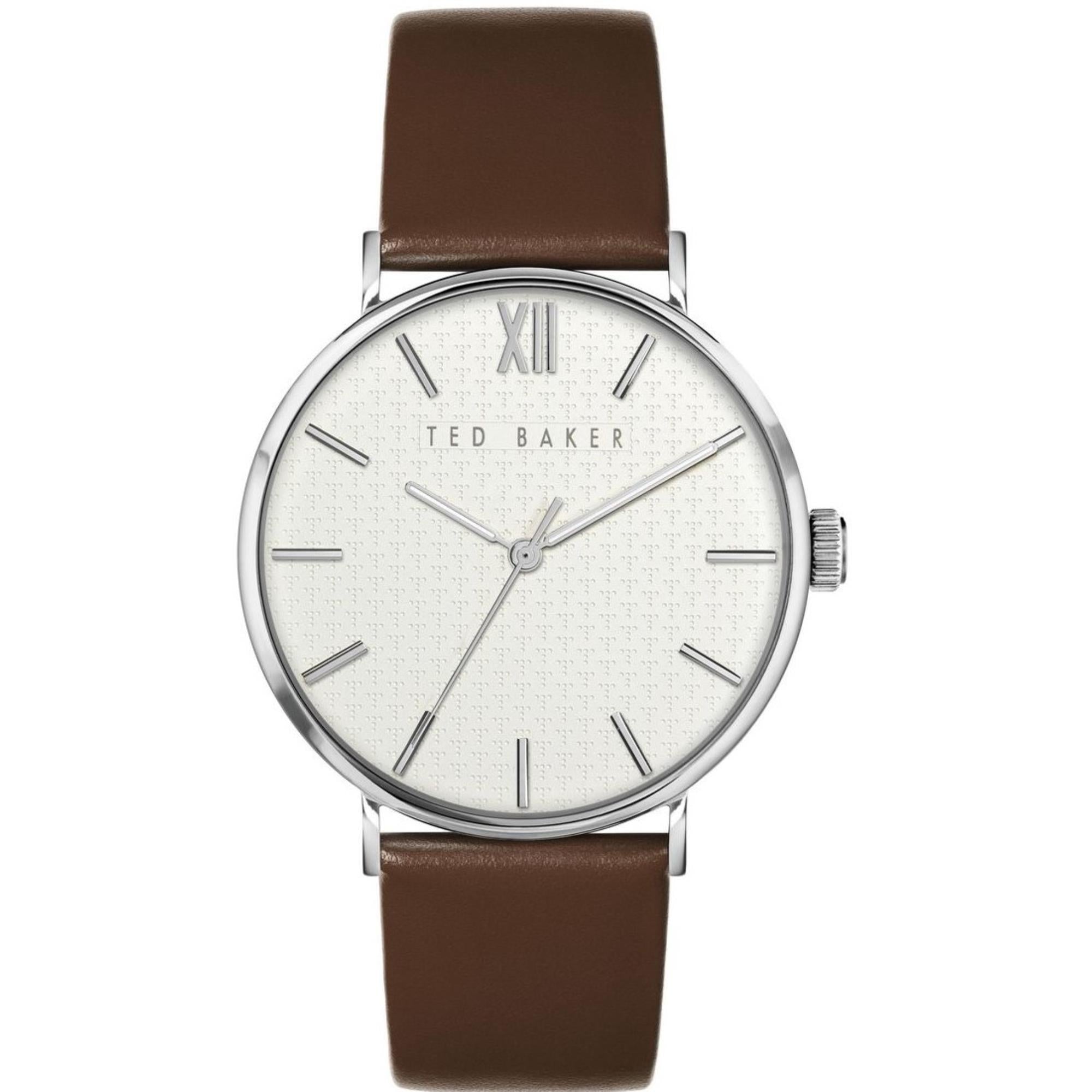 Ted Baker Phylipa White Dial Leather Strap Men's Watch BKPPGS215