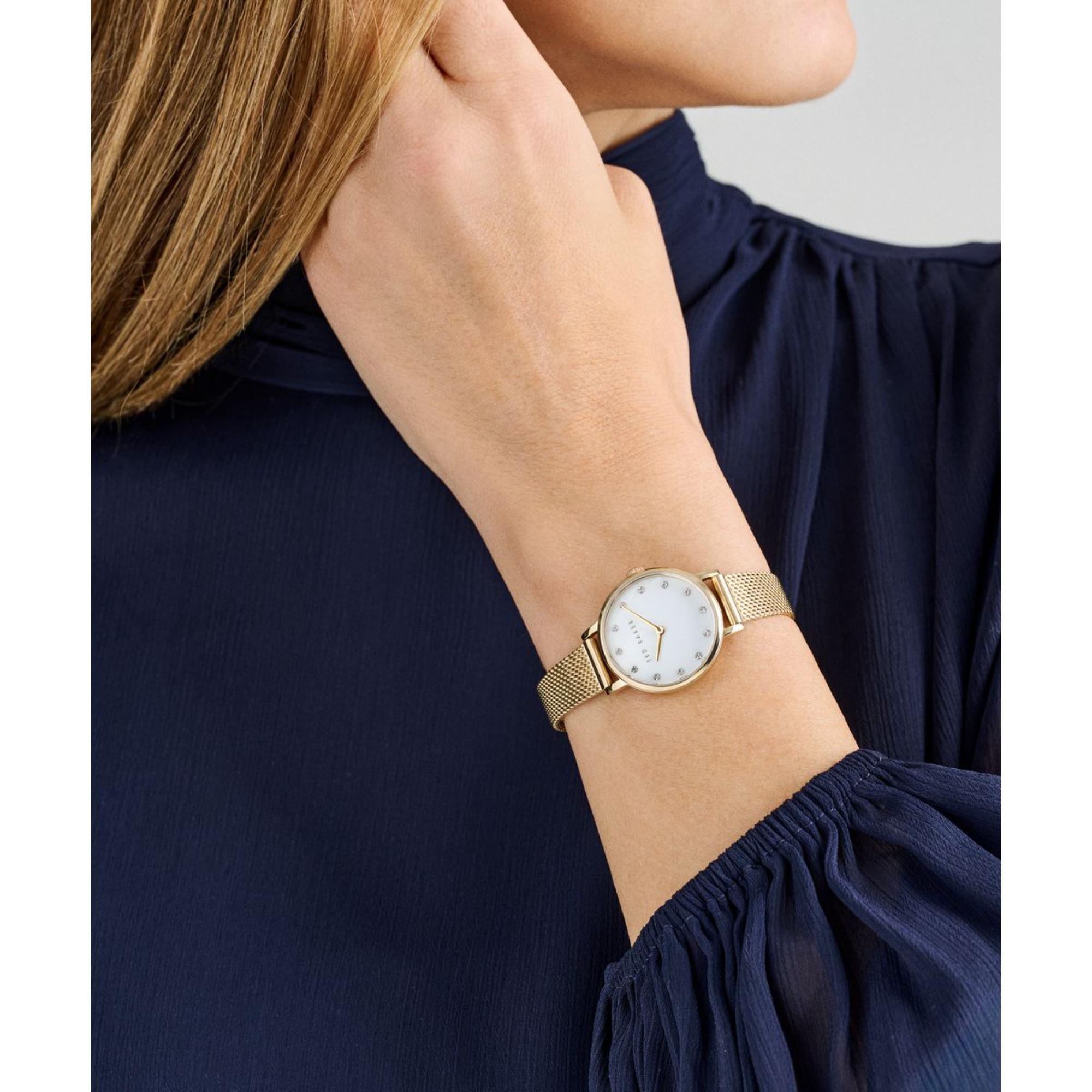 Ted Baker Staciie White Mother Of Pearl Stainless Steel Strap Ladies Watch BKPSTF405