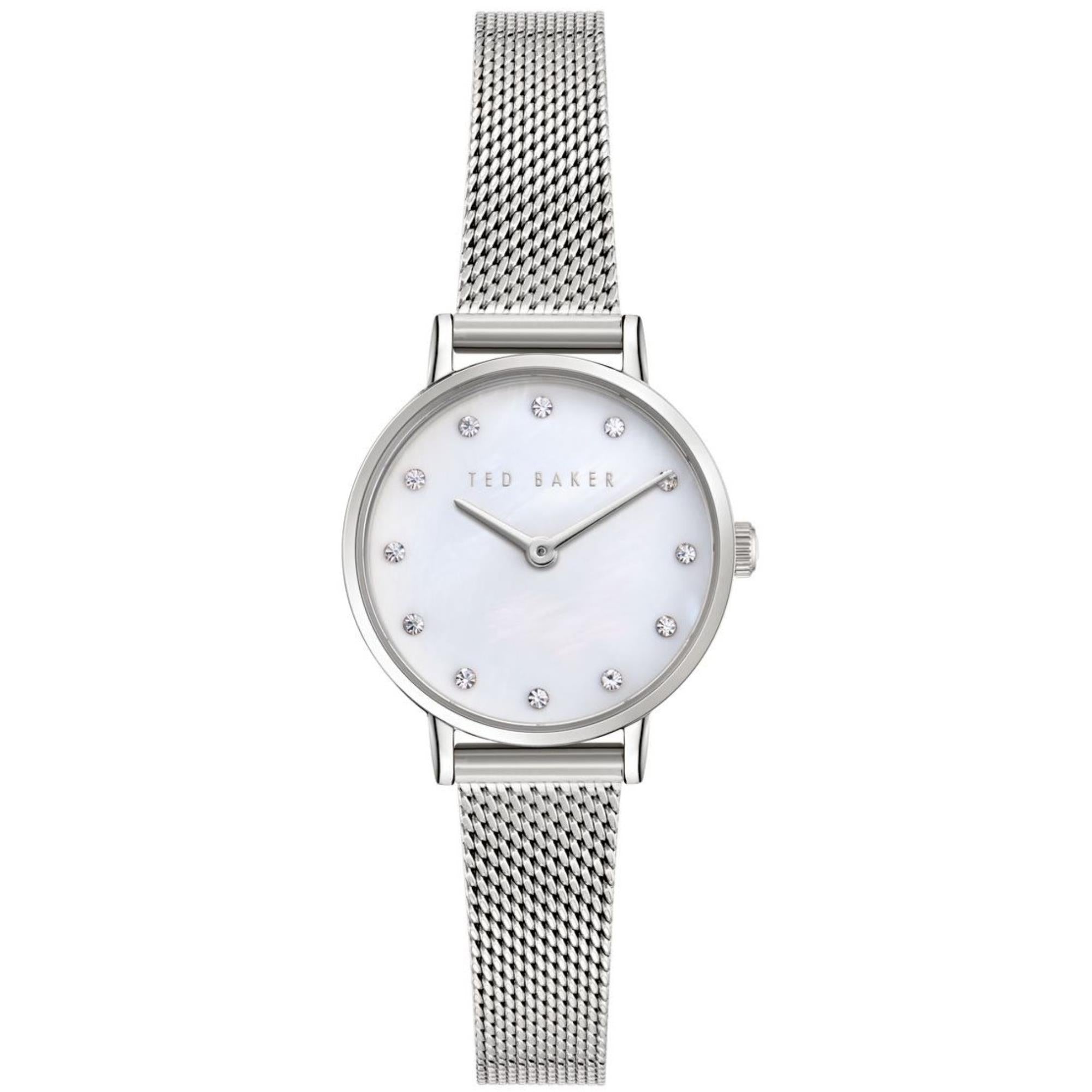 Ted Baker Staciie White Mother Of Pearl Dial Stainless Steel Strap Ladies Watch BKPSTF406