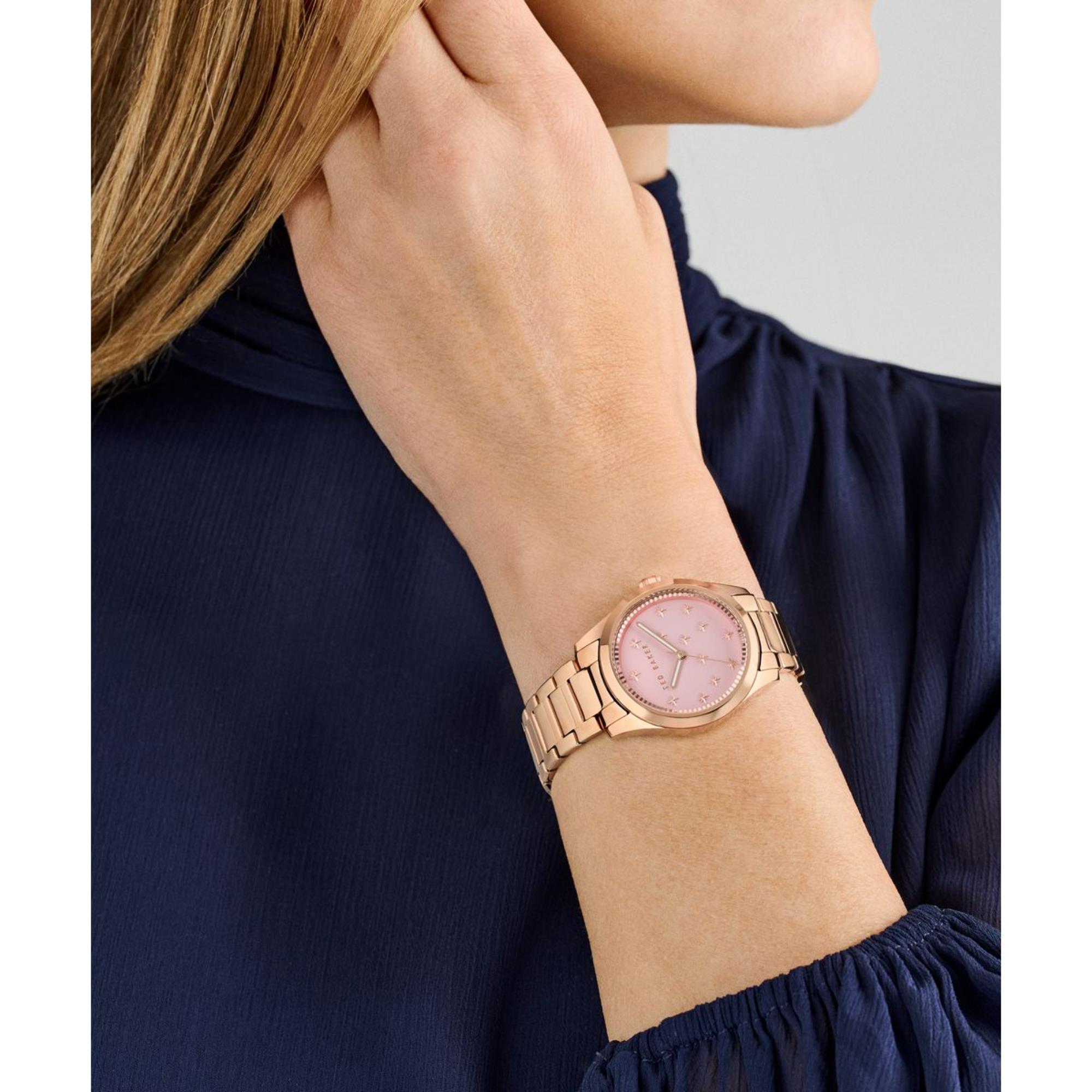 Ted Baker Coolly Pink Dial Stainless Steel Strap Ladies Watch BKPCLF407