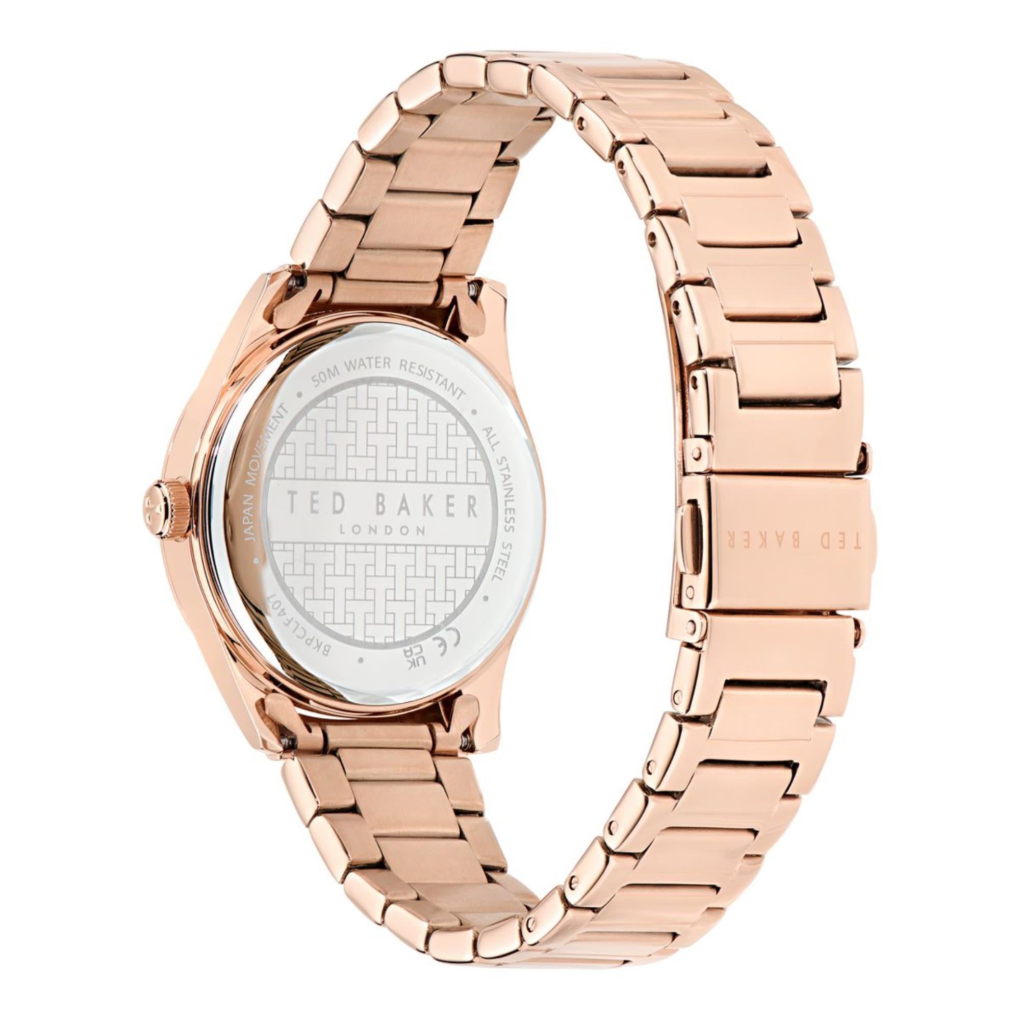 Ted Baker Coolly Pink Dial Stainless Steel Strap Ladies Watch BKPCLF407