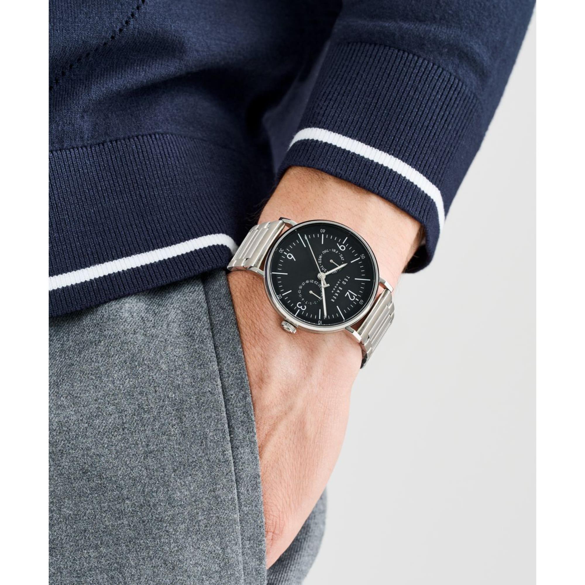 Ted Baker Phylipa Black Dial Stainless Steel Strap Men's Watch BKPPGF406
