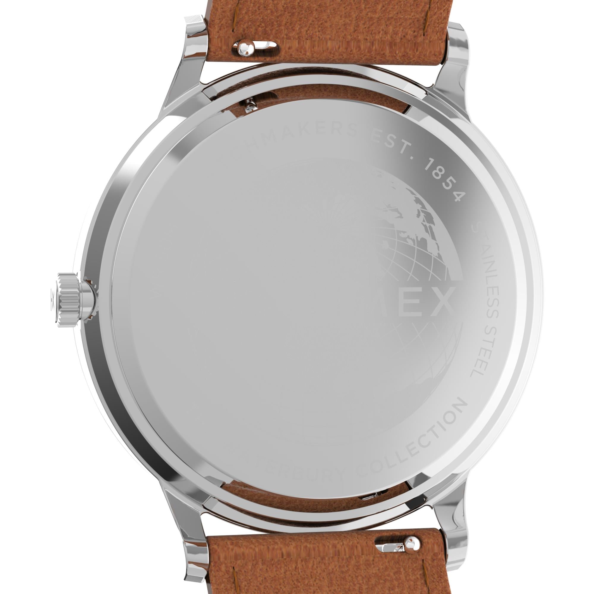 Timex Waterbury Classic Quartz Grey Dial Leather Strap Men's Watch TW2V73600