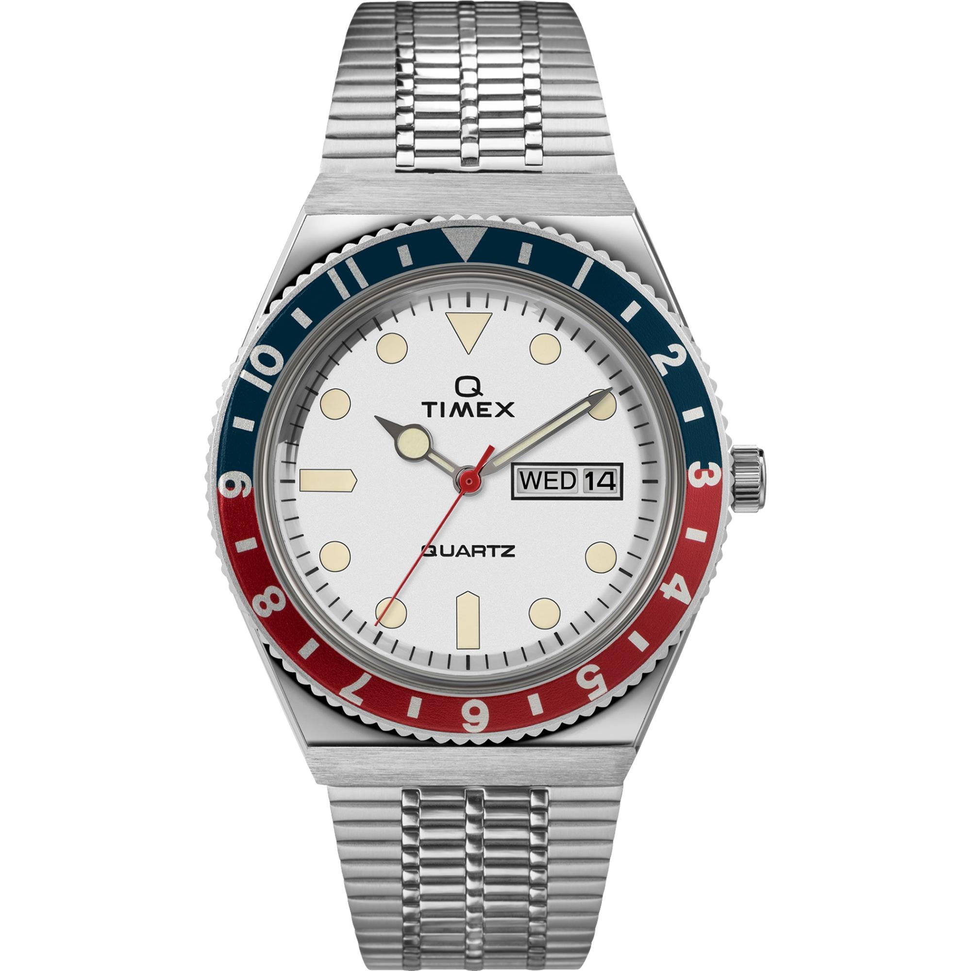 Timex Q Reissue Quartz White Dial Stainless Steel Strap Men's Watch TW2U61200