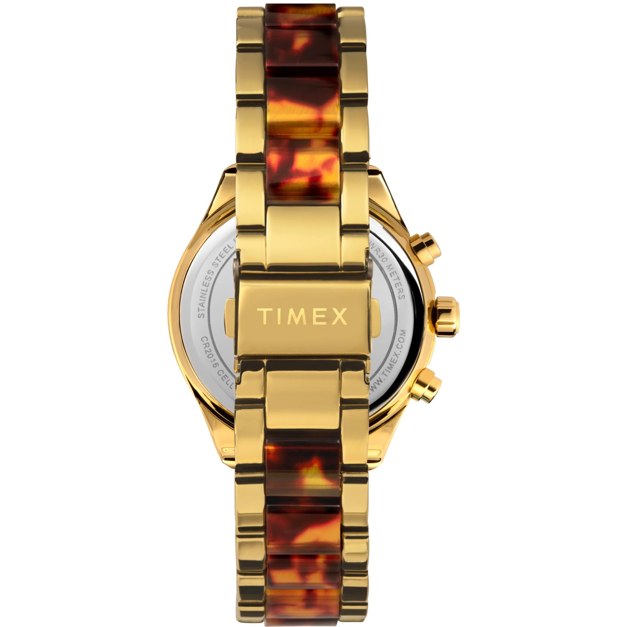 Timex Classic Chronograph Gold Dial Alloy Steel Strap Women's Watch TW2V74800
