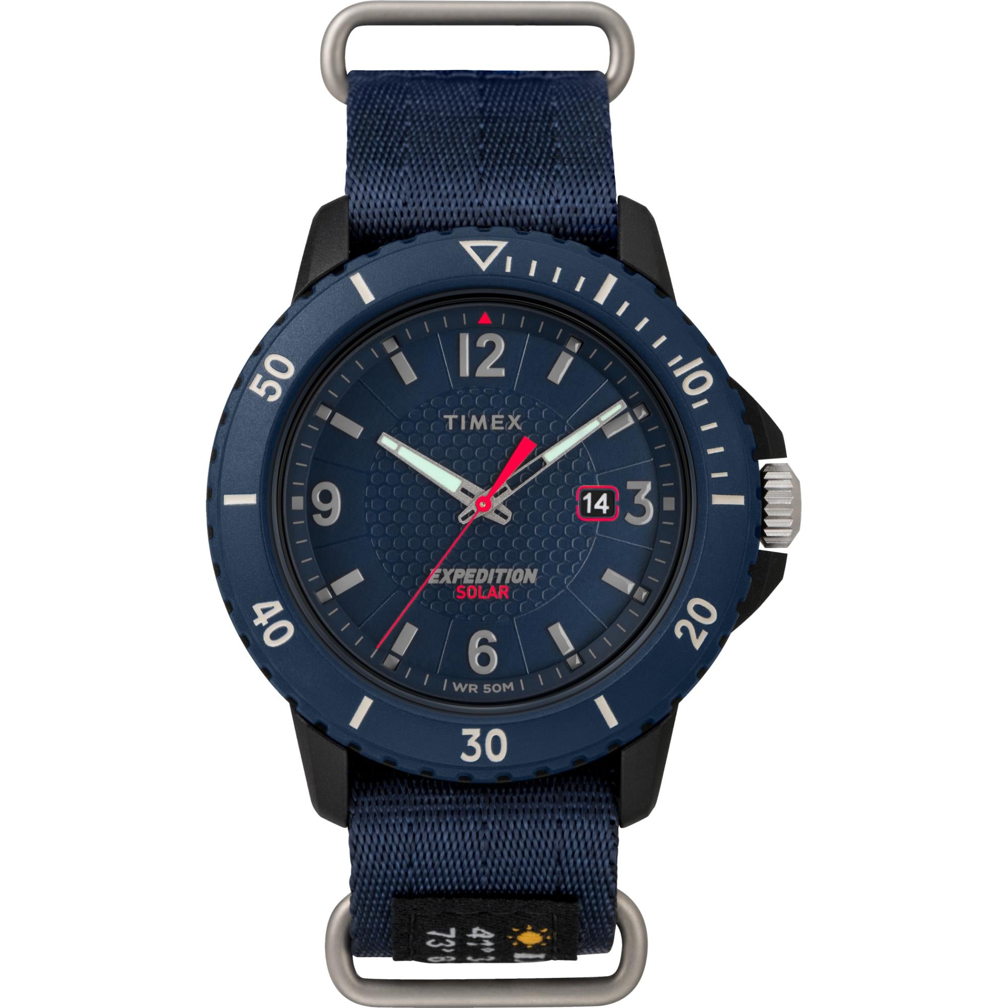 Timex Military Expedition Solar Blue Dial Fabric Strap Men's Watch TW4B14300