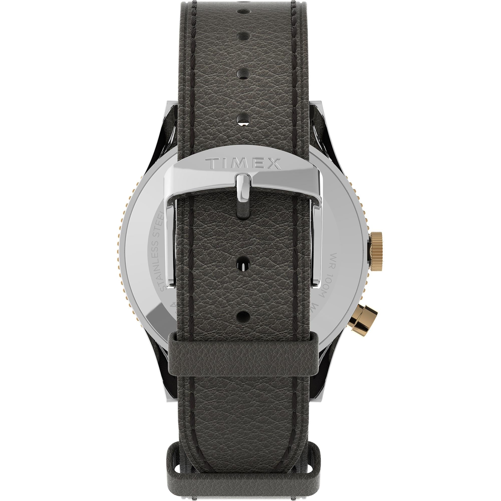 Timex Waterbury GMT Blue Dial Leather Strap Men's Watch TW2U90500