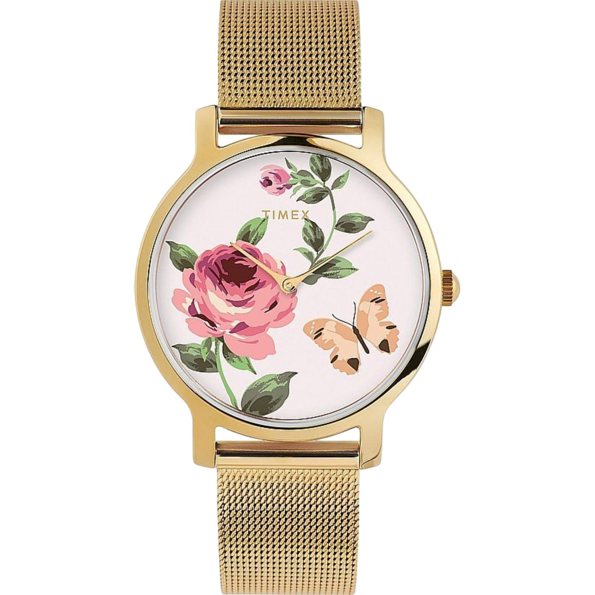 Timex Floral Multi-Coloured Dial Stainless Steel Strap Women's Watch TW2U19100
