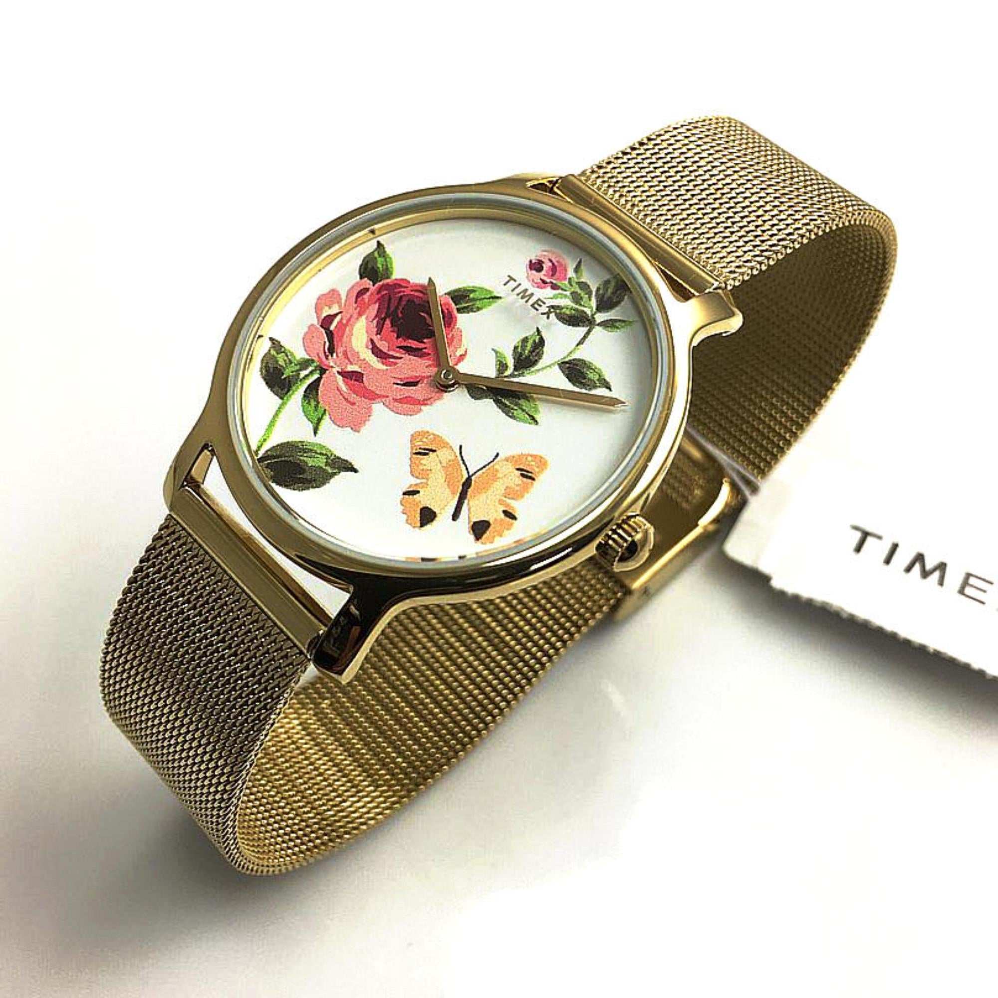 Timex Floral Multi-Coloured Dial Stainless Steel Strap Women's Watch TW2U19100
