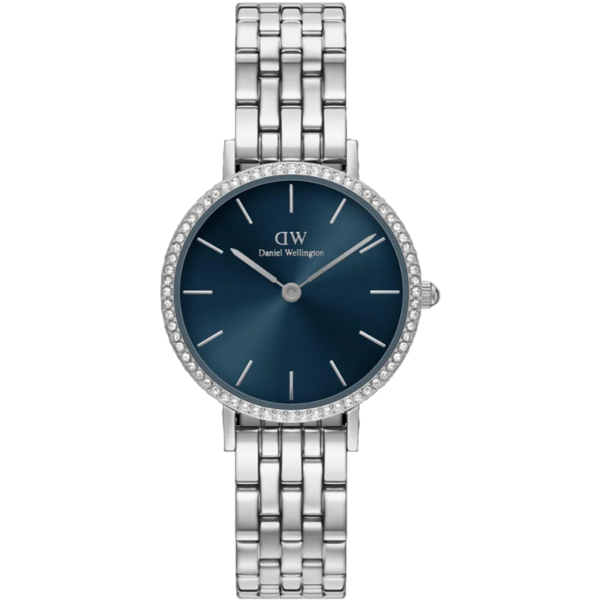 Daniel Wellington Petite Arctic Blue Sunray Dial Stainless Steel Strap Women's Watch DW00100664
