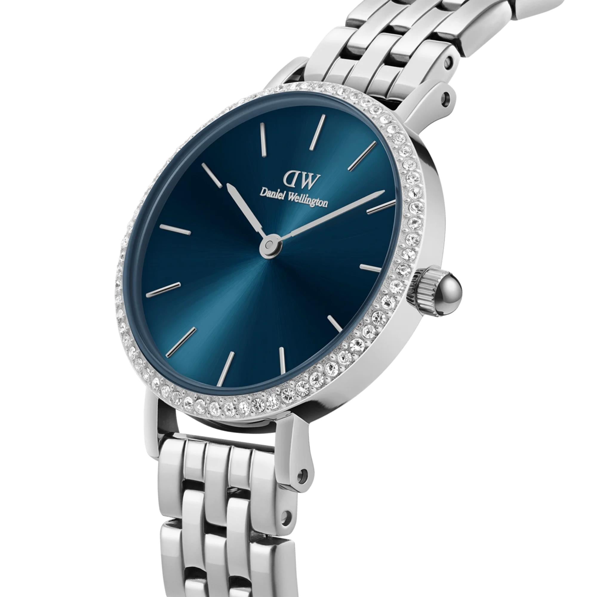 Daniel Wellington Petite Arctic Blue Sunray Dial Stainless Steel Strap Women's Watch DW00100664