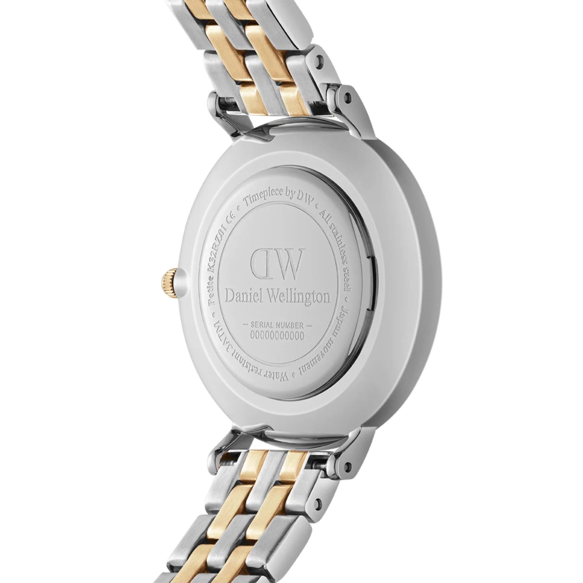 Daniel Wellington Petite White Mother of Pearl Dial Stainless Steel Strap Women's Watch DW00100665