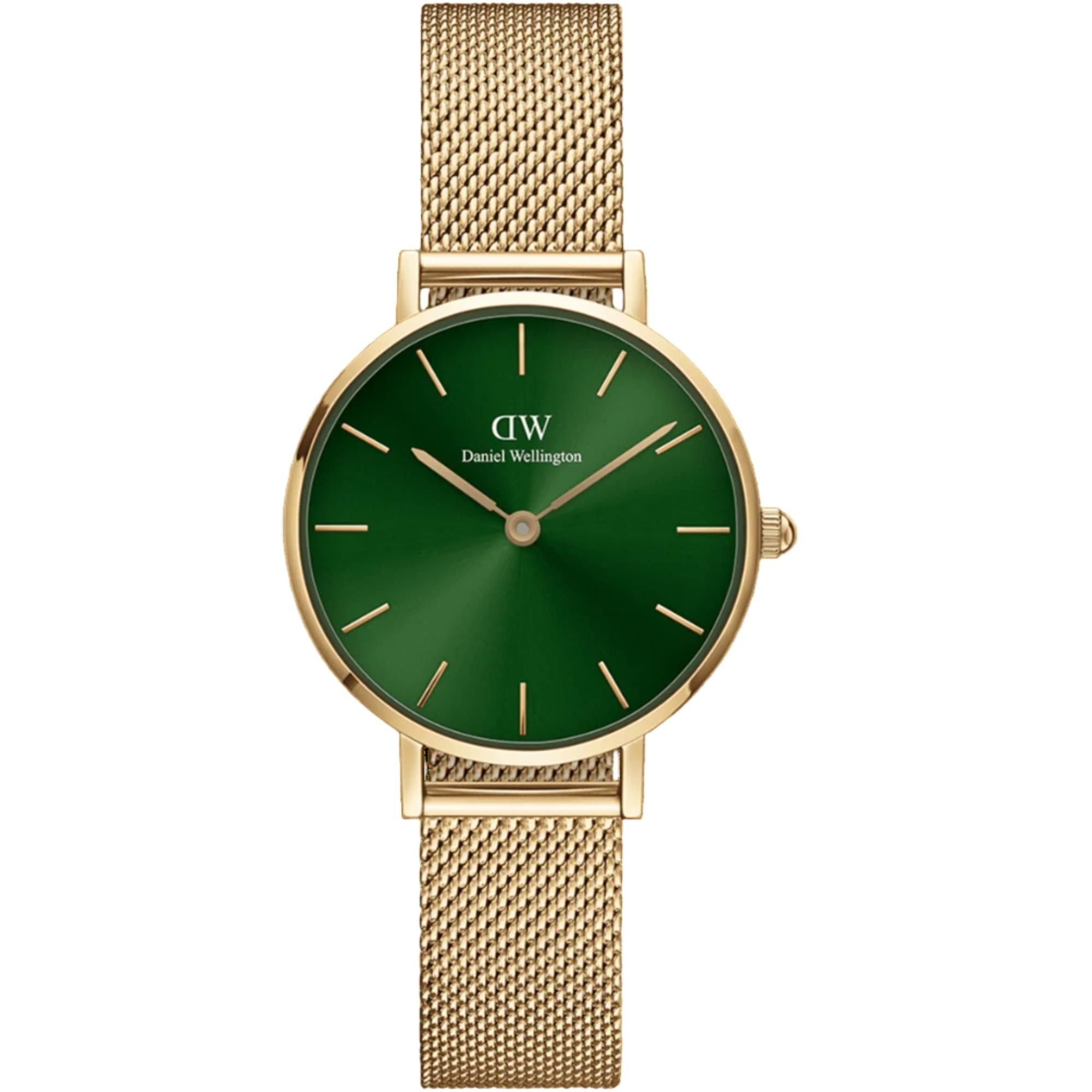 Daniel Wellington Petite Emerald Gold Green Dial Stainless Steel Strap Women's Watch DW00100479
