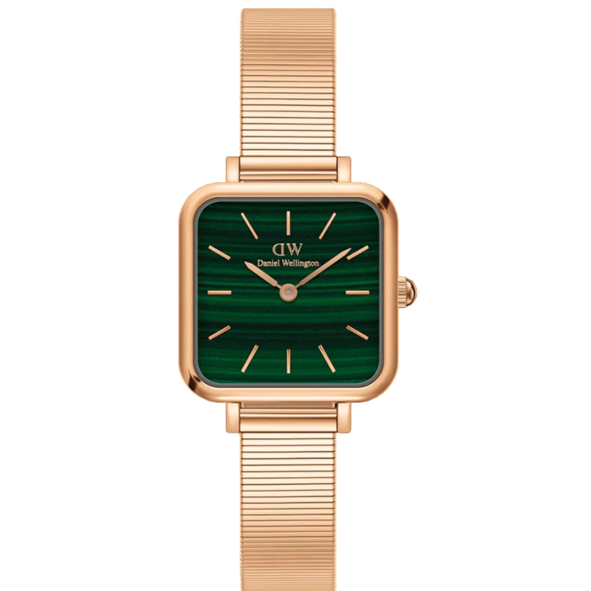 Daniel Wellington Quadro Green Dial Stainless Steel Strap Women's Watch DW00100520