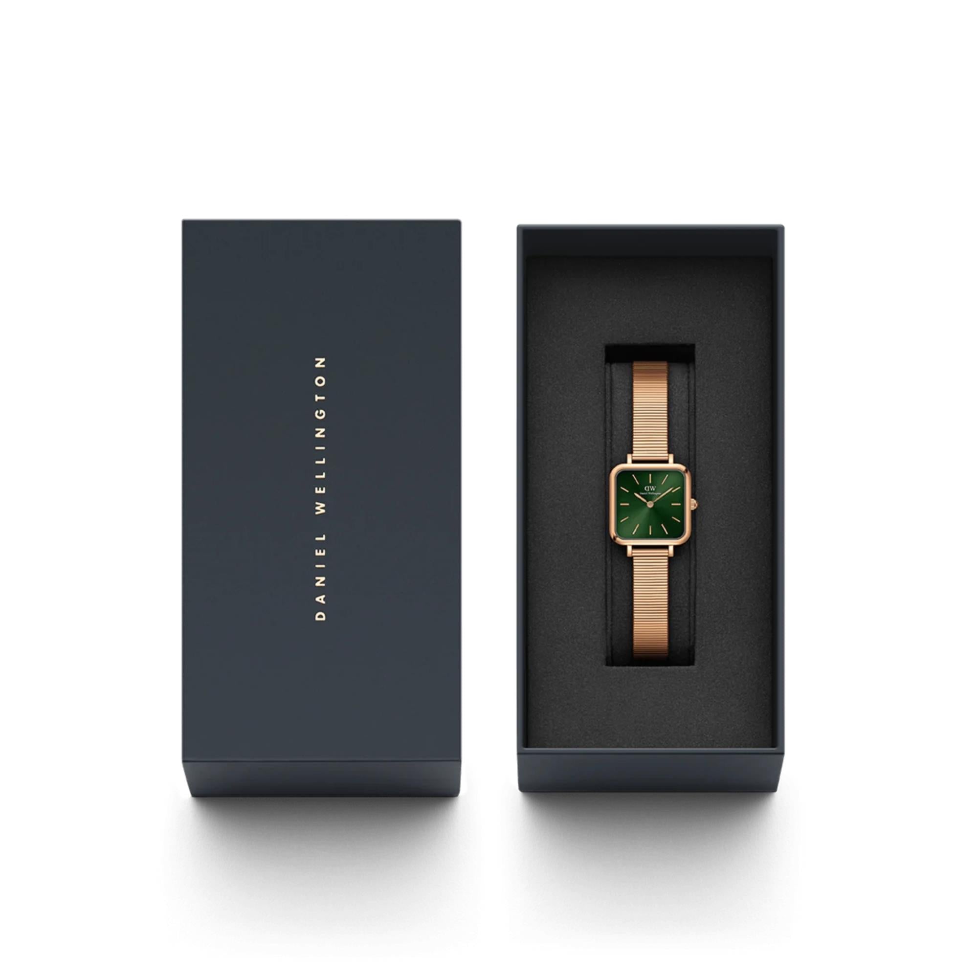 Daniel Wellington Quadro Green Dial Stainless Steel Strap Women's Watch DW00100520