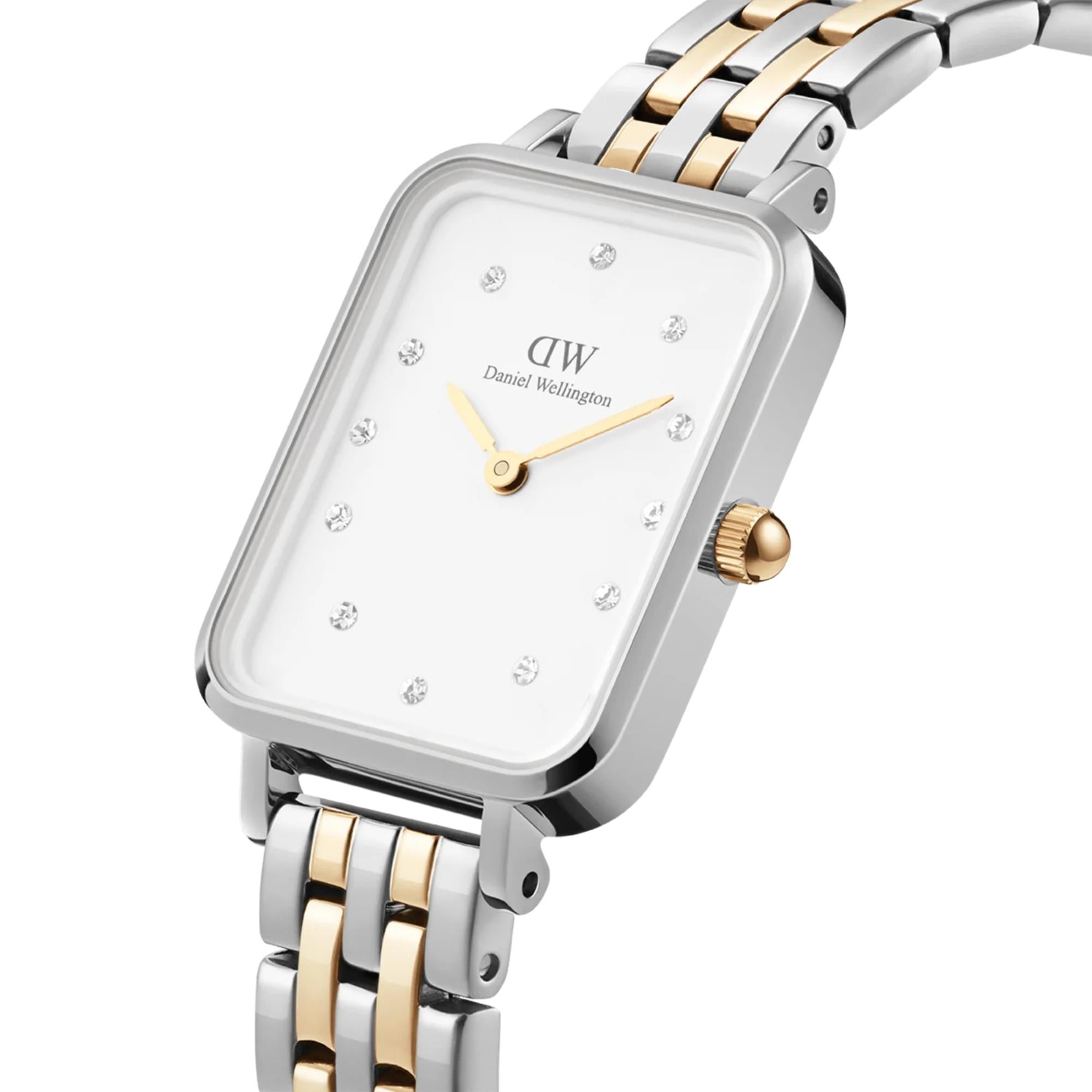 Daniel Wellington Quadro White Dial Stainless Steel Strap Women's Watch DW00100625