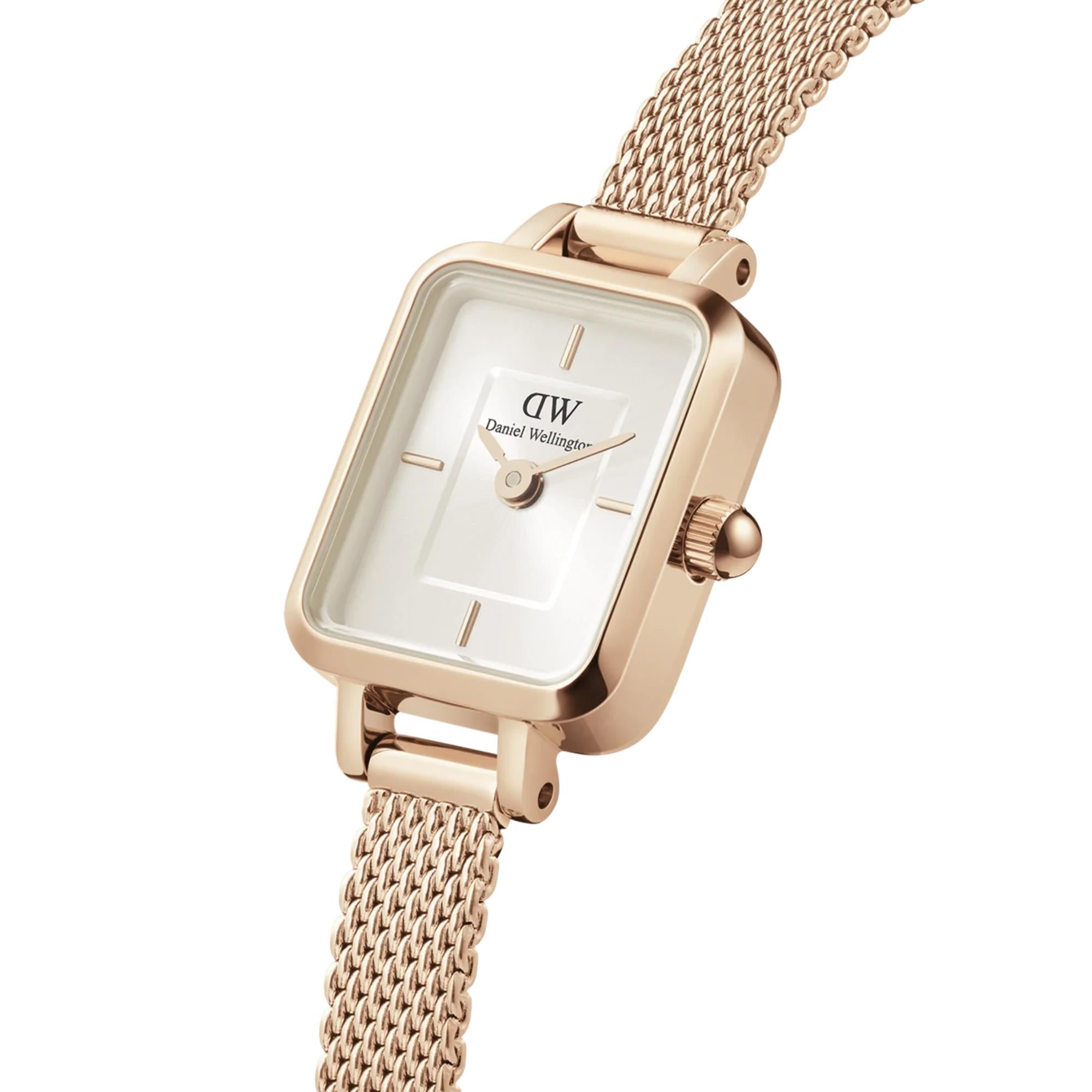 Daniel Wellington Quadro Champagne Dial Stainless Steel Women's Watch DW00100651