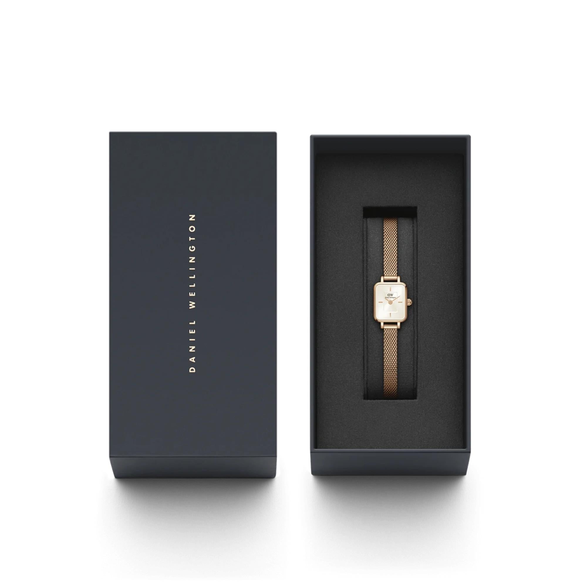Daniel Wellington Quadro Champagne Dial Stainless Steel Women's Watch DW00100651