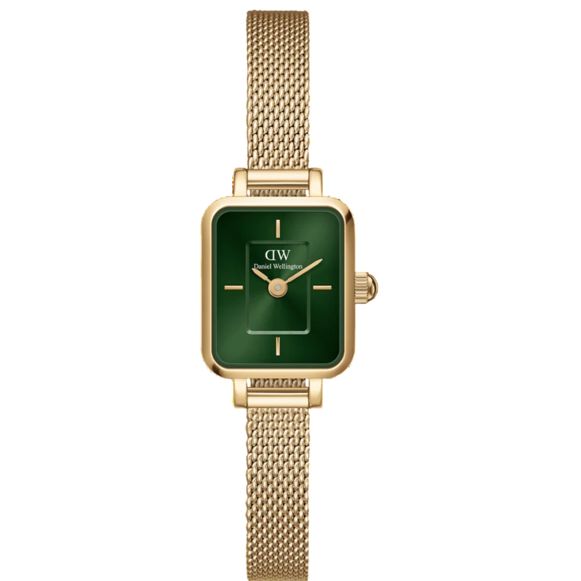 Daniel Wellington Quadro Green Dial Stainless Steel Strap Women's Watch DW00100653