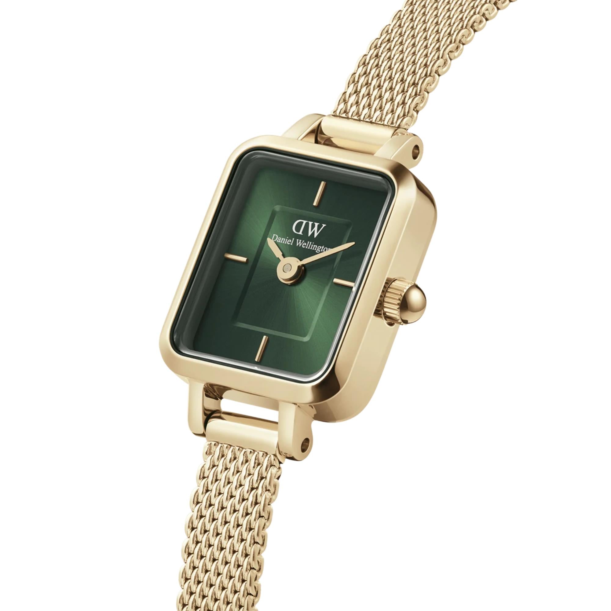 Daniel Wellington Quadro Green Dial Stainless Steel Strap Women's Watch DW00100653