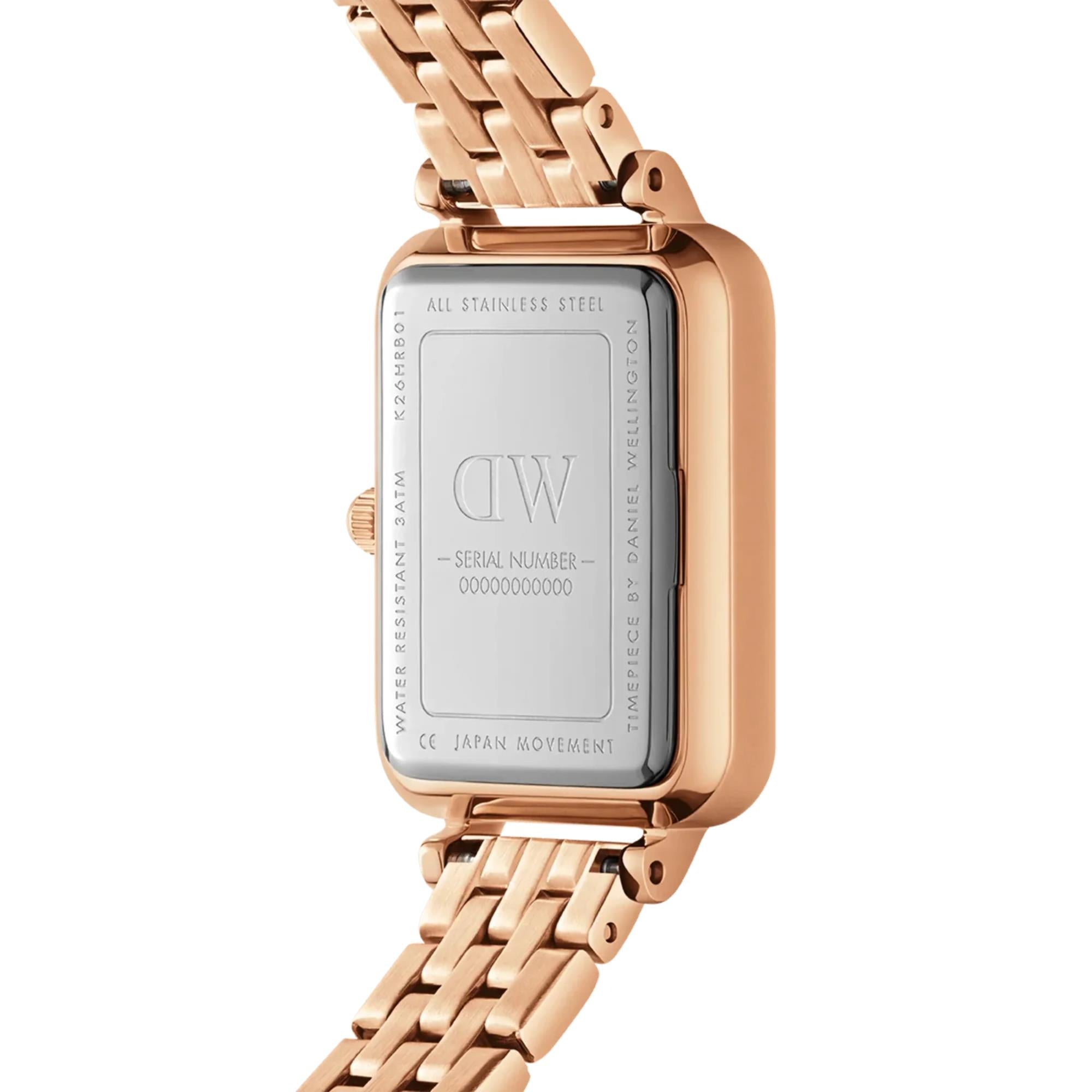 Daniel Wellington Quadro White Dial Stainless Steel Strap Women's Watch DW00100672
