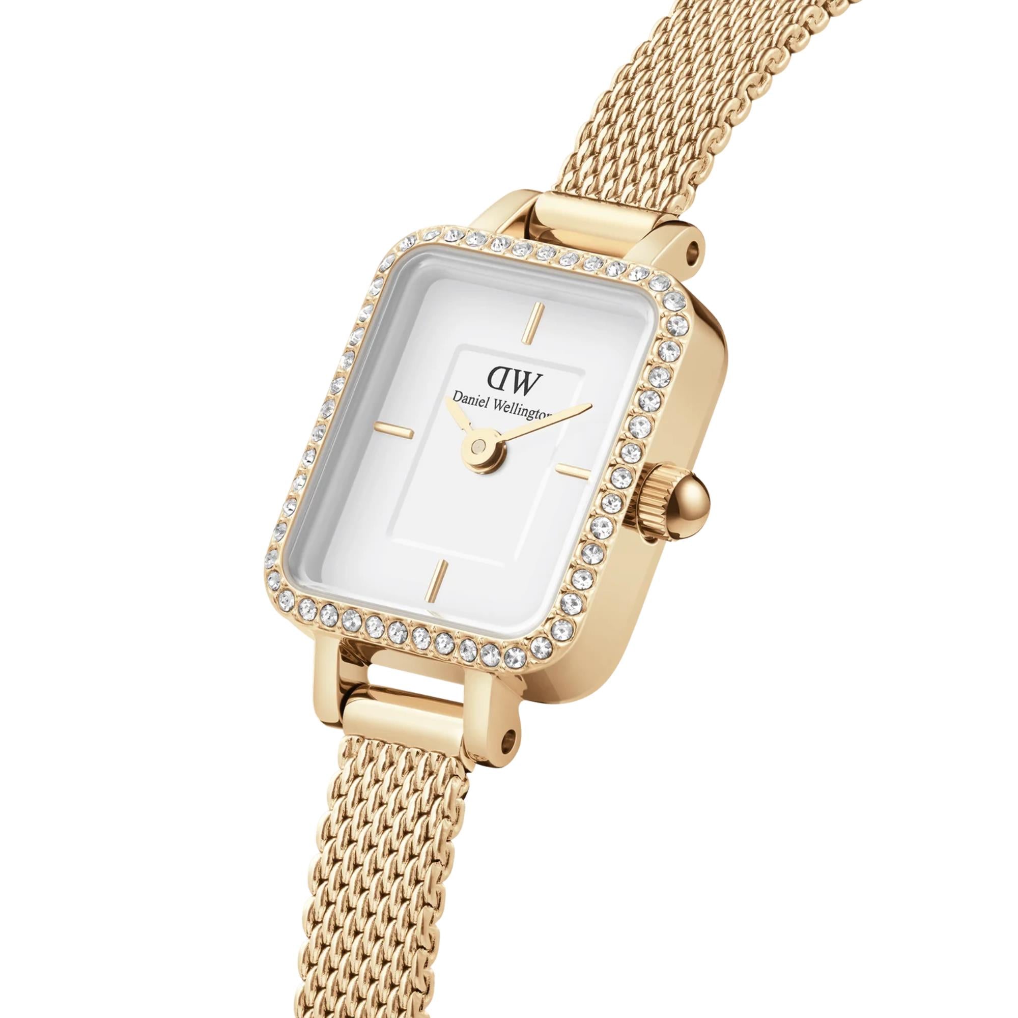 Daniel Wellington Quadro White Dial Stainless Steel Strap Women's Watch DW00100730