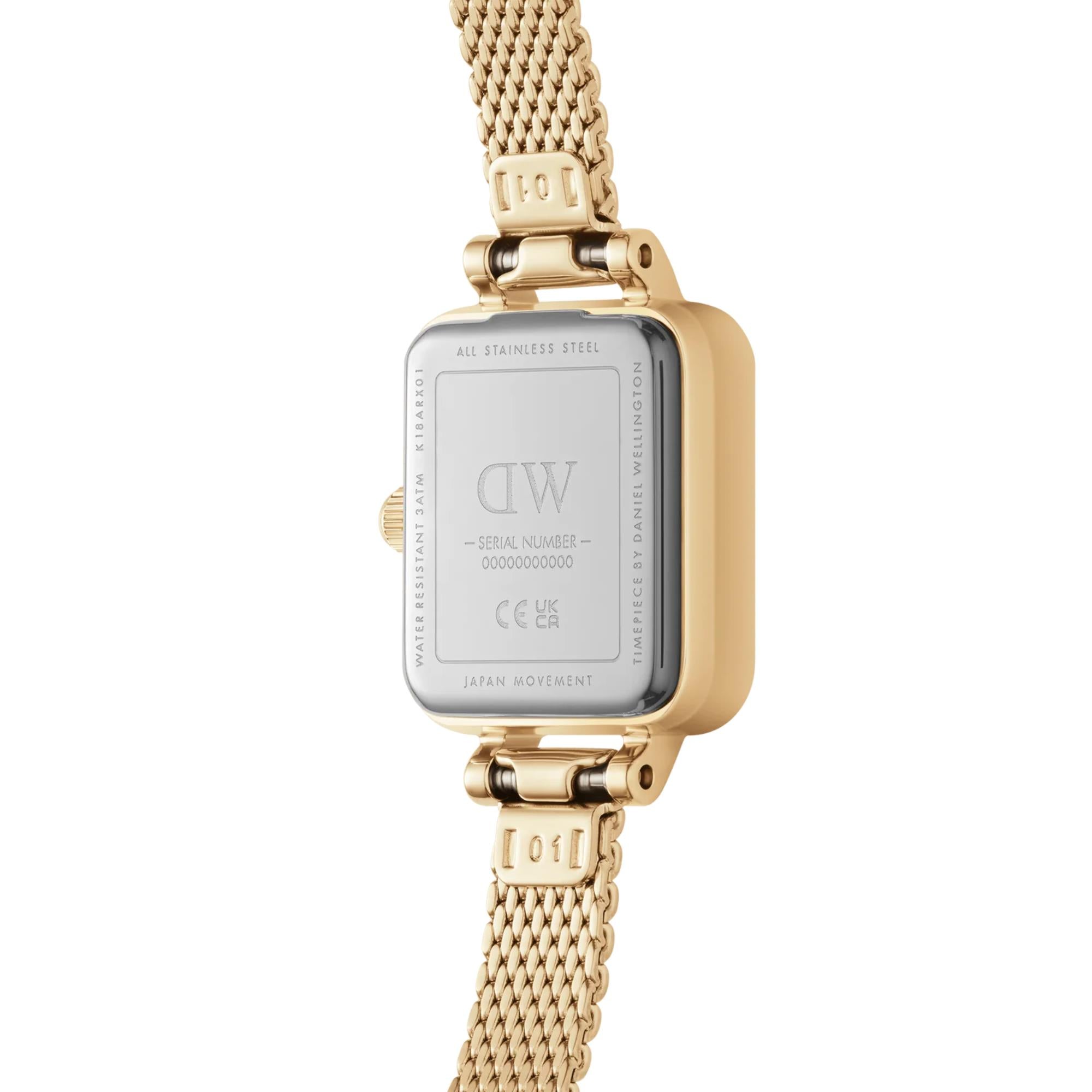 Daniel Wellington Quadro White Dial Stainless Steel Strap Women's Watch DW00100730