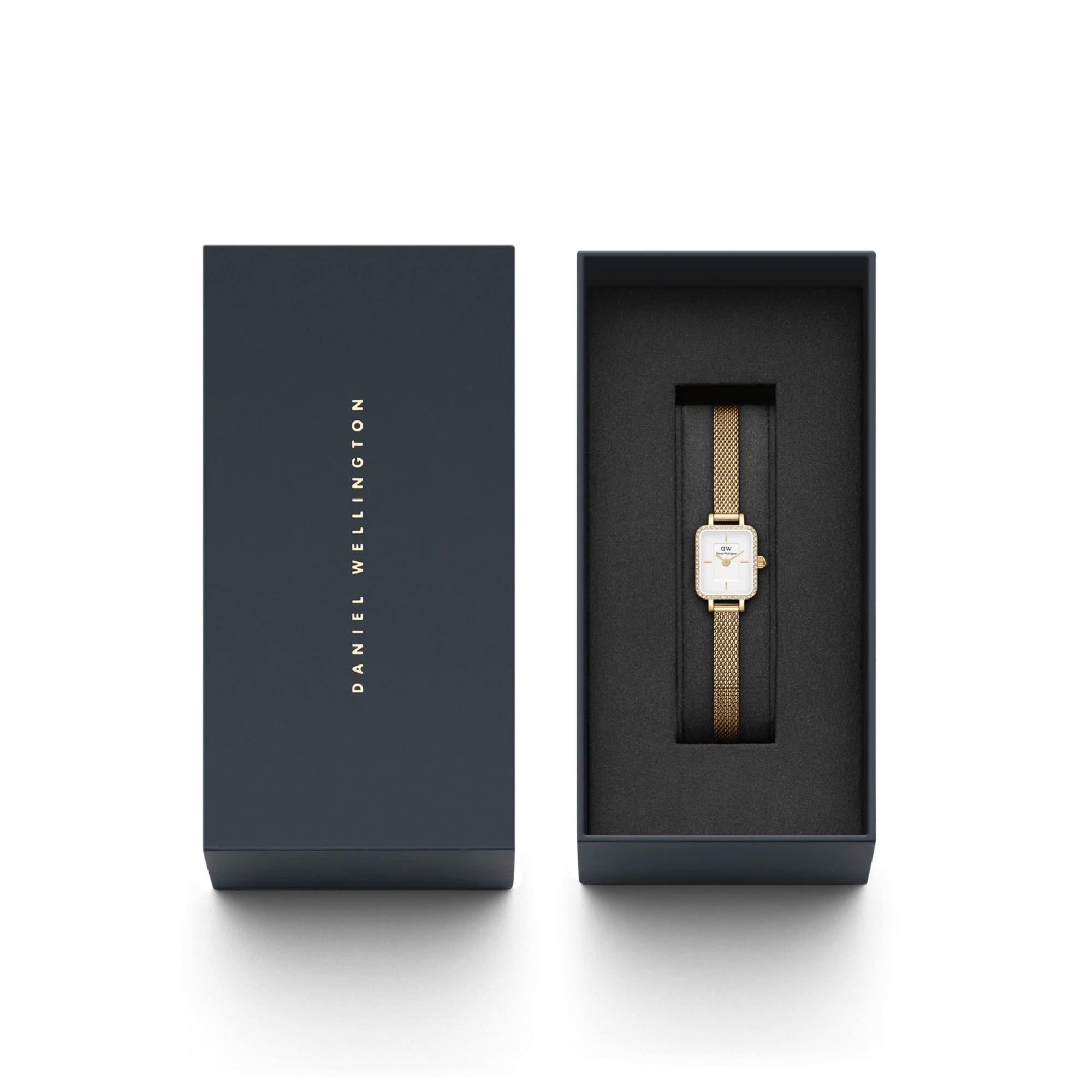 Daniel Wellington Quadro White Dial Stainless Steel Strap Women's Watch DW00100730