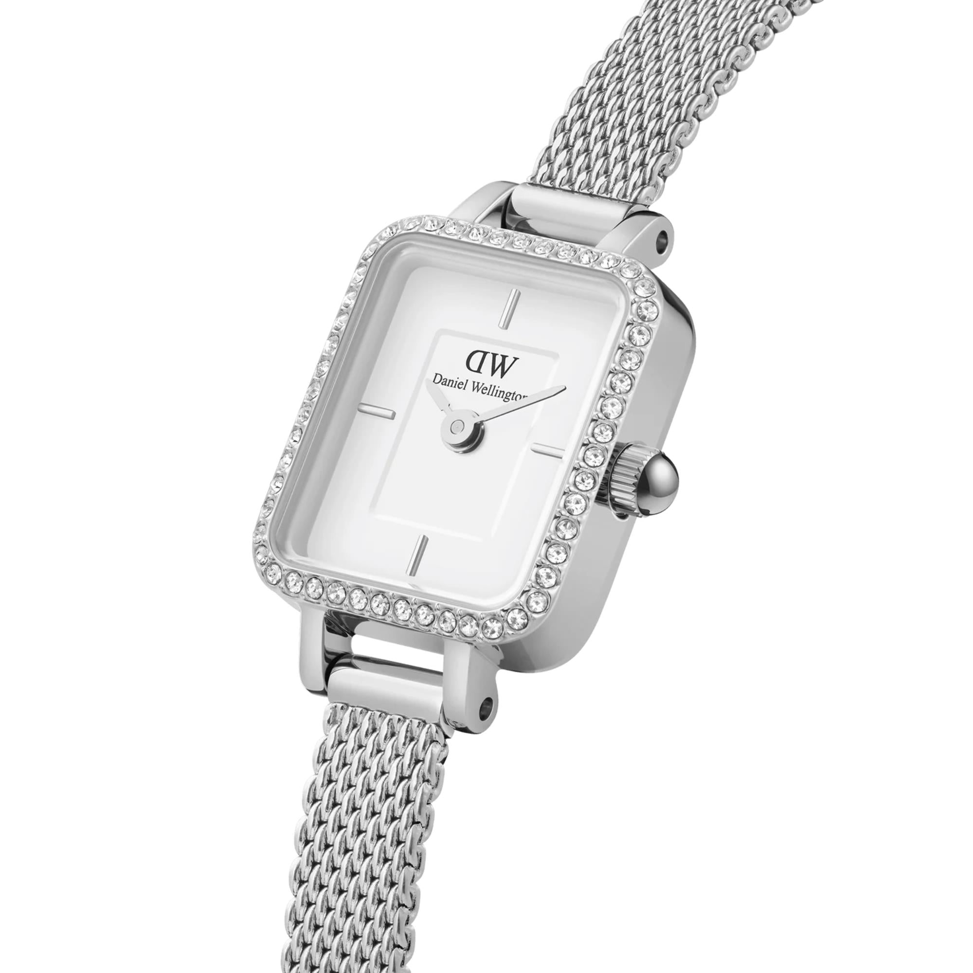 Daniel Wellington Quadro White Dial Stainless Steel Strap Women's Watch DW00100732