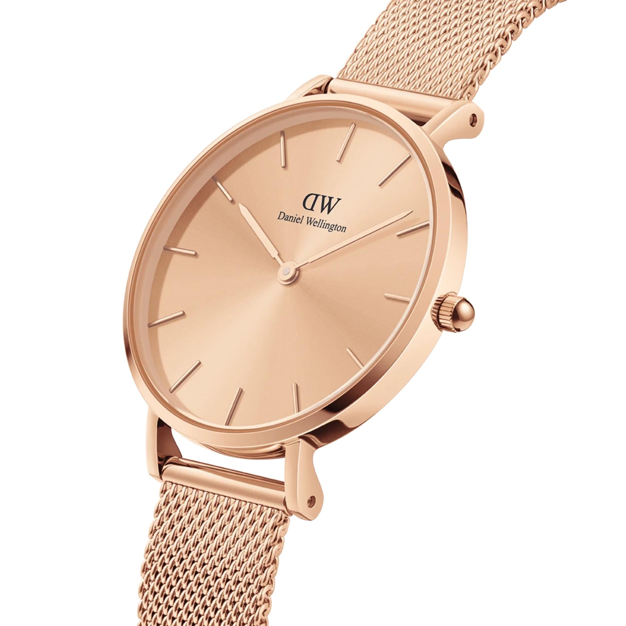 Daniel Wellington Petite Rose Gold Dial Stainless Steel Strap Women's Watch DW00100471