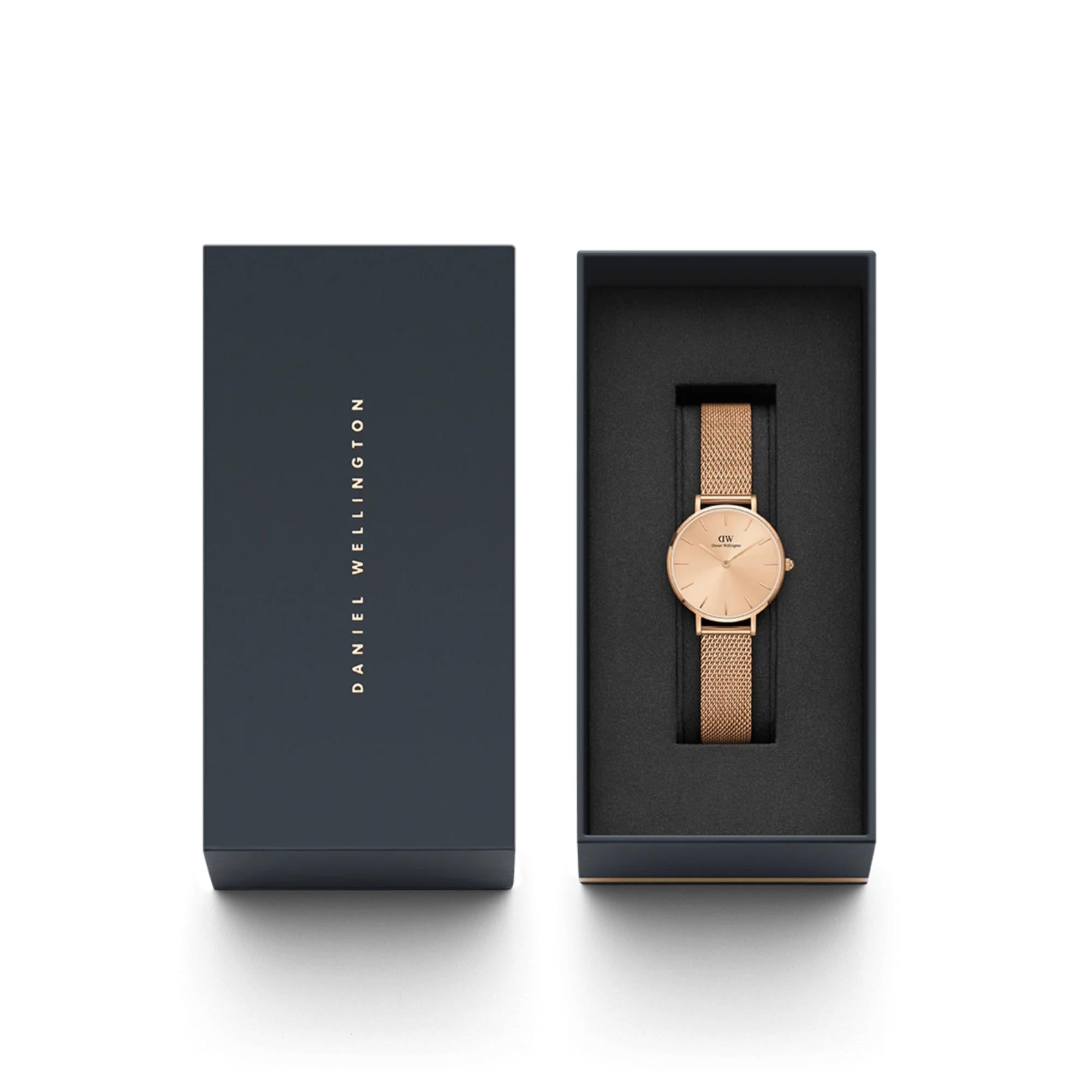 Daniel Wellington Petite Rose Gold Dial Stainless Steel Strap Women's Watch DW00100471