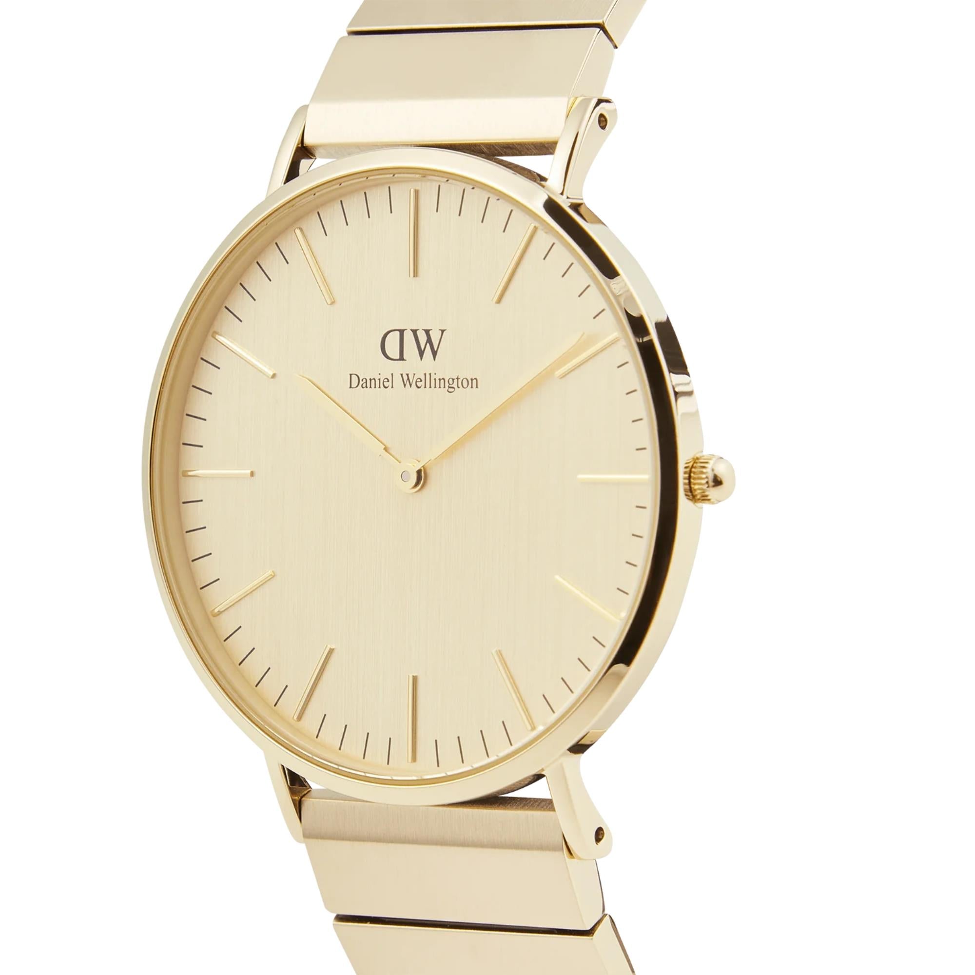 Daniel Wellington Classic Gold Dial Stainless Steel Strap Men's Watch DW00100779