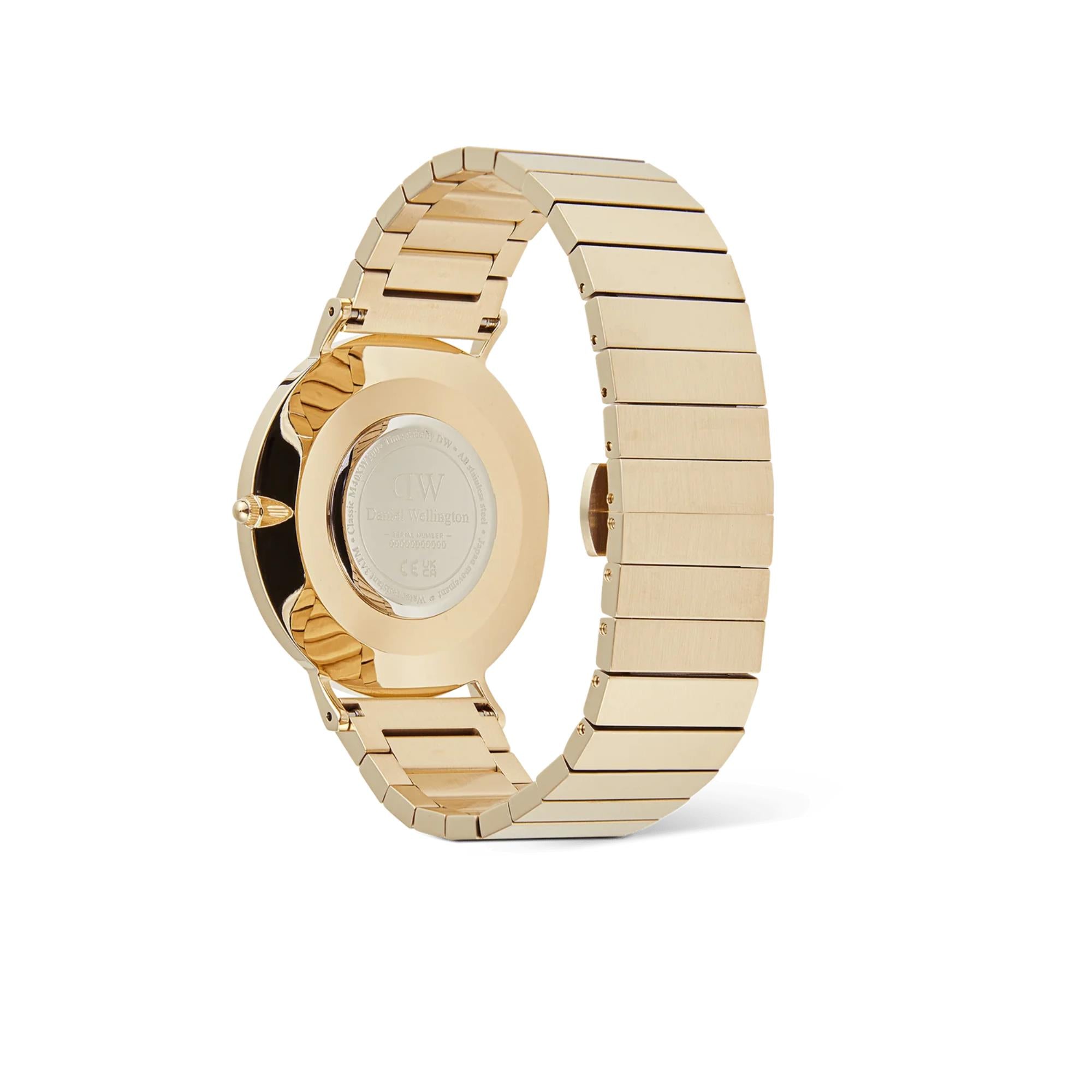 Daniel Wellington Classic Gold Dial Stainless Steel Strap Men's Watch DW00100779
