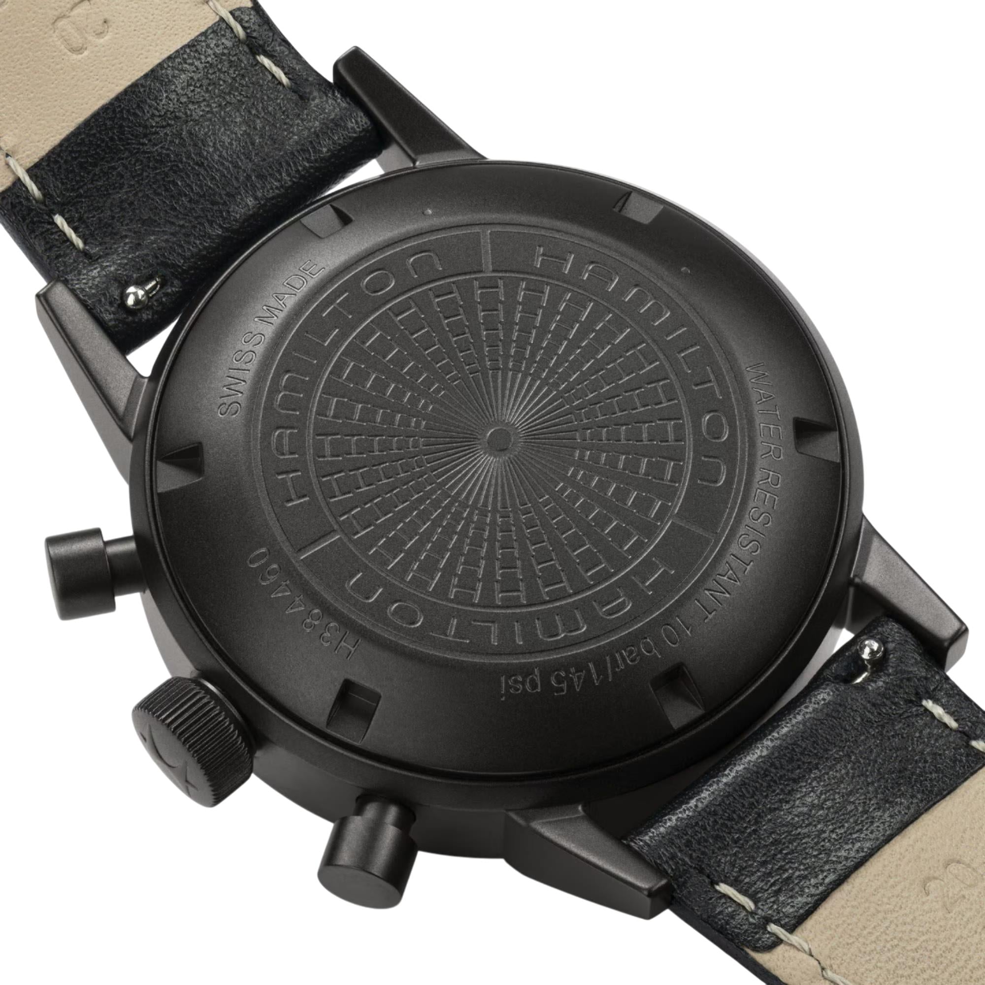 Hamilton American Classic Intra-Matic Black Dial Leather Strap Men's Watch H38446730