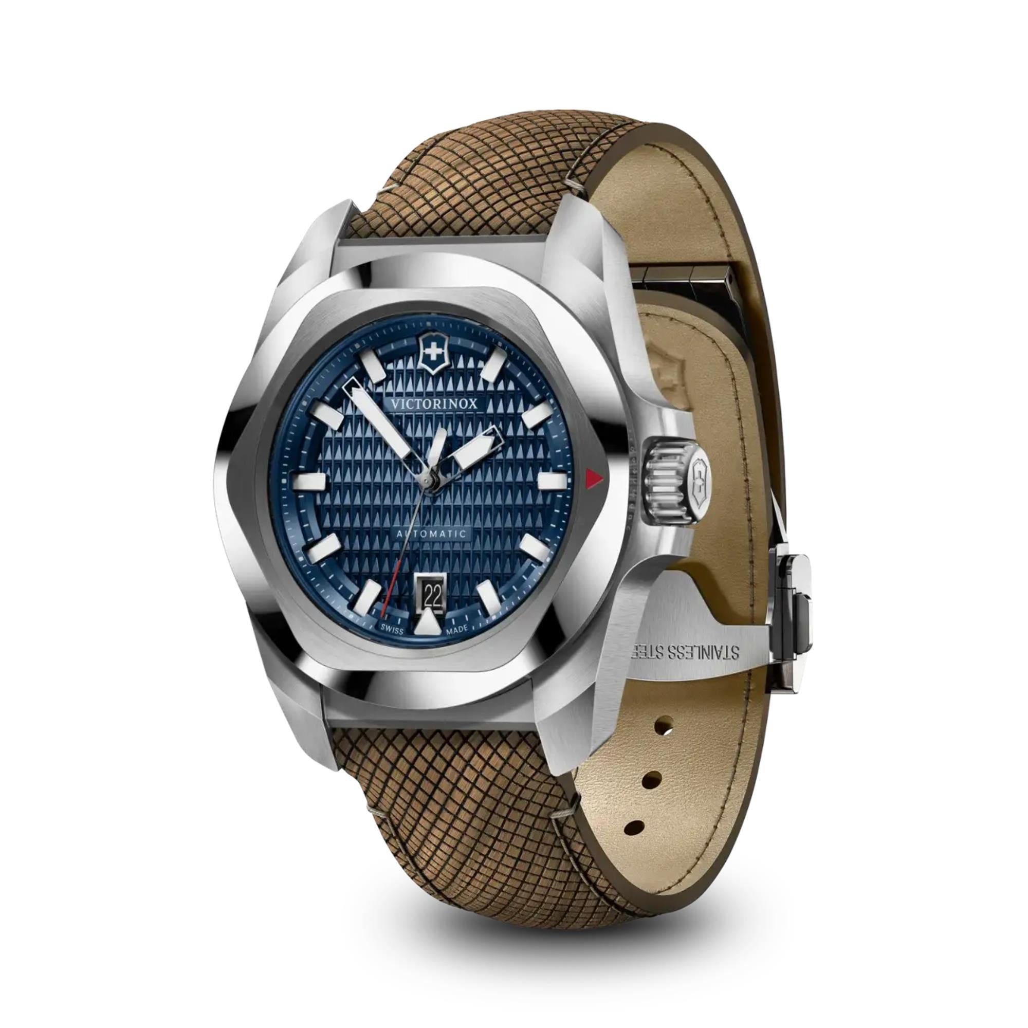 Victorinox I.N.O.X. Automatic Blue Dial Rubber and Wood Strap Men's Watch 242018.1