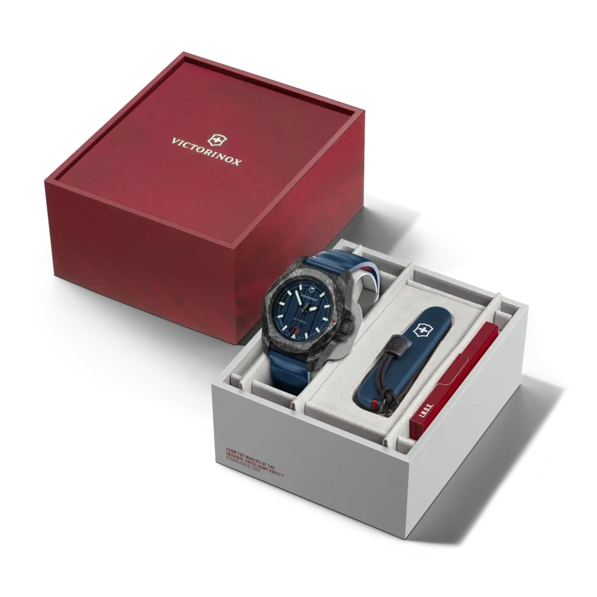 Victorinox I.N.O.X. Automatic Blue Dial Blue Rubber Strap Men's Watch 242022.1