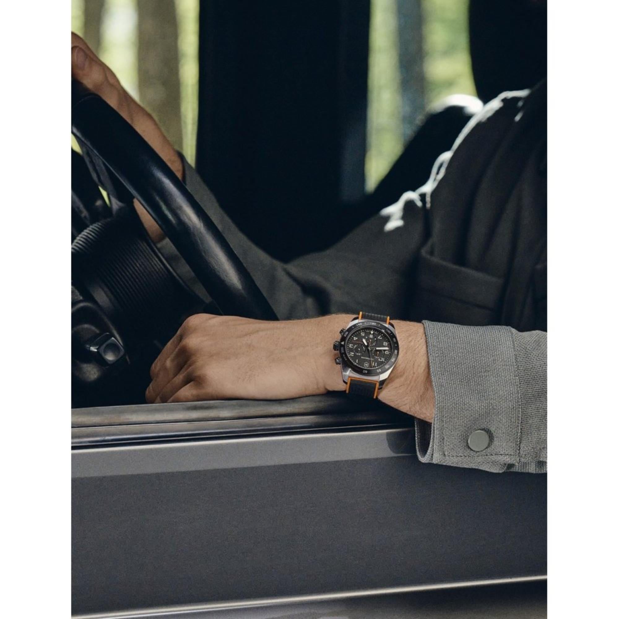 Victorinox Swiss Army Chronograph Black Dial Rubber Strap Men's Watch 242050
