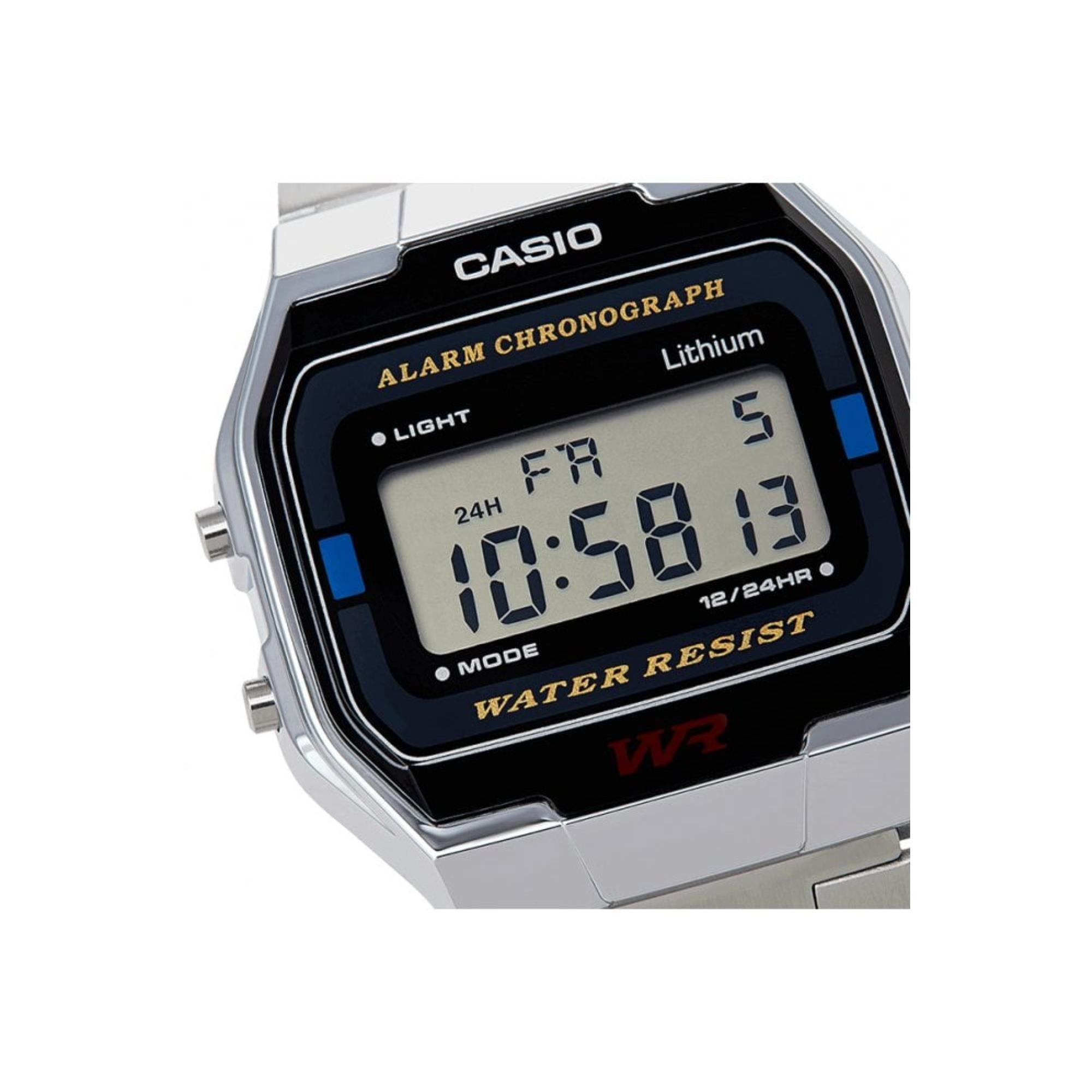 Casio Collection Quartz Digital Silver Stainless Steel Bracelet Men's Watch A163WA-1QES