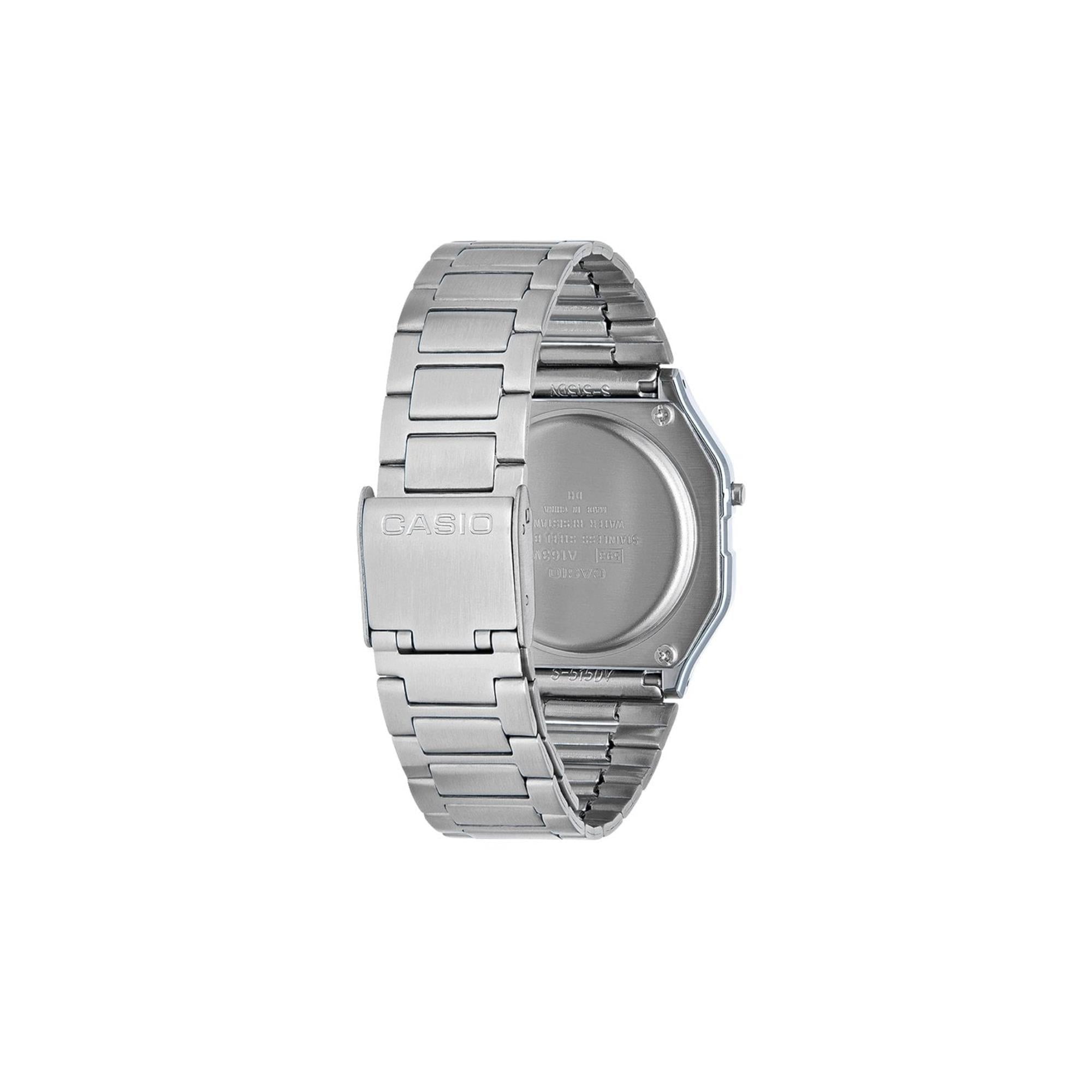 Casio Collection Quartz Digital Silver Stainless Steel Bracelet Men's Watch A163WA-1QES